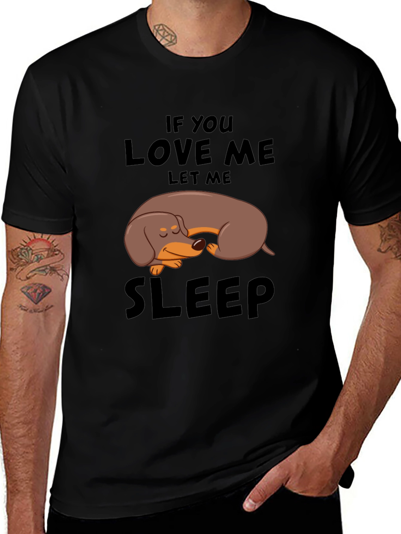 Variant 12 of Dachshund Sleep T-Shirt - If You Love Me, Let Me Sleep