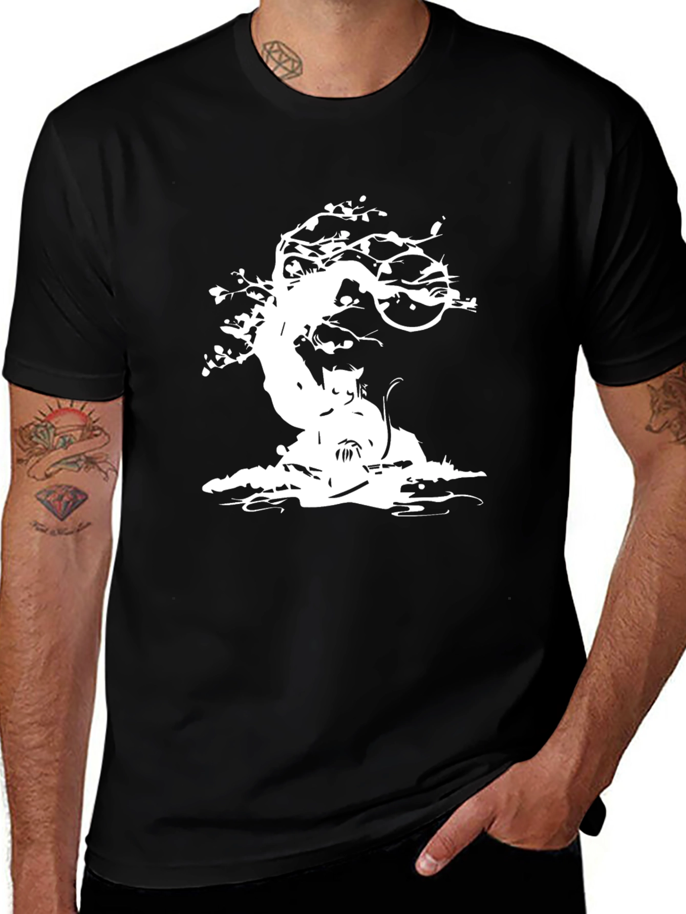 Variant 27 of Cat Spirit Tree Graphic T-Shirt