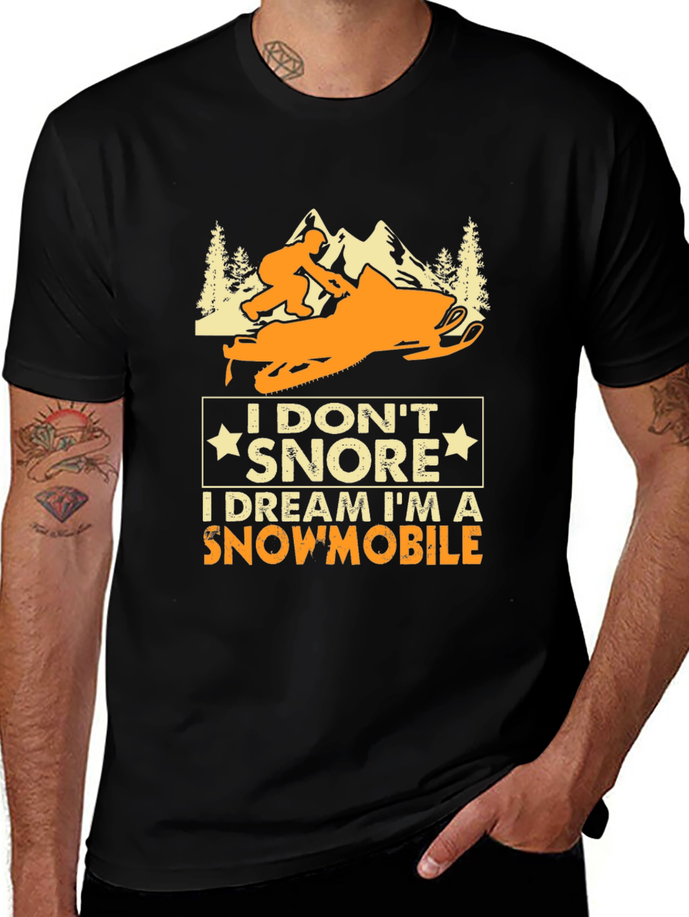 Snowmobile Dreamer T-Shirt - Funny Snoring Tee