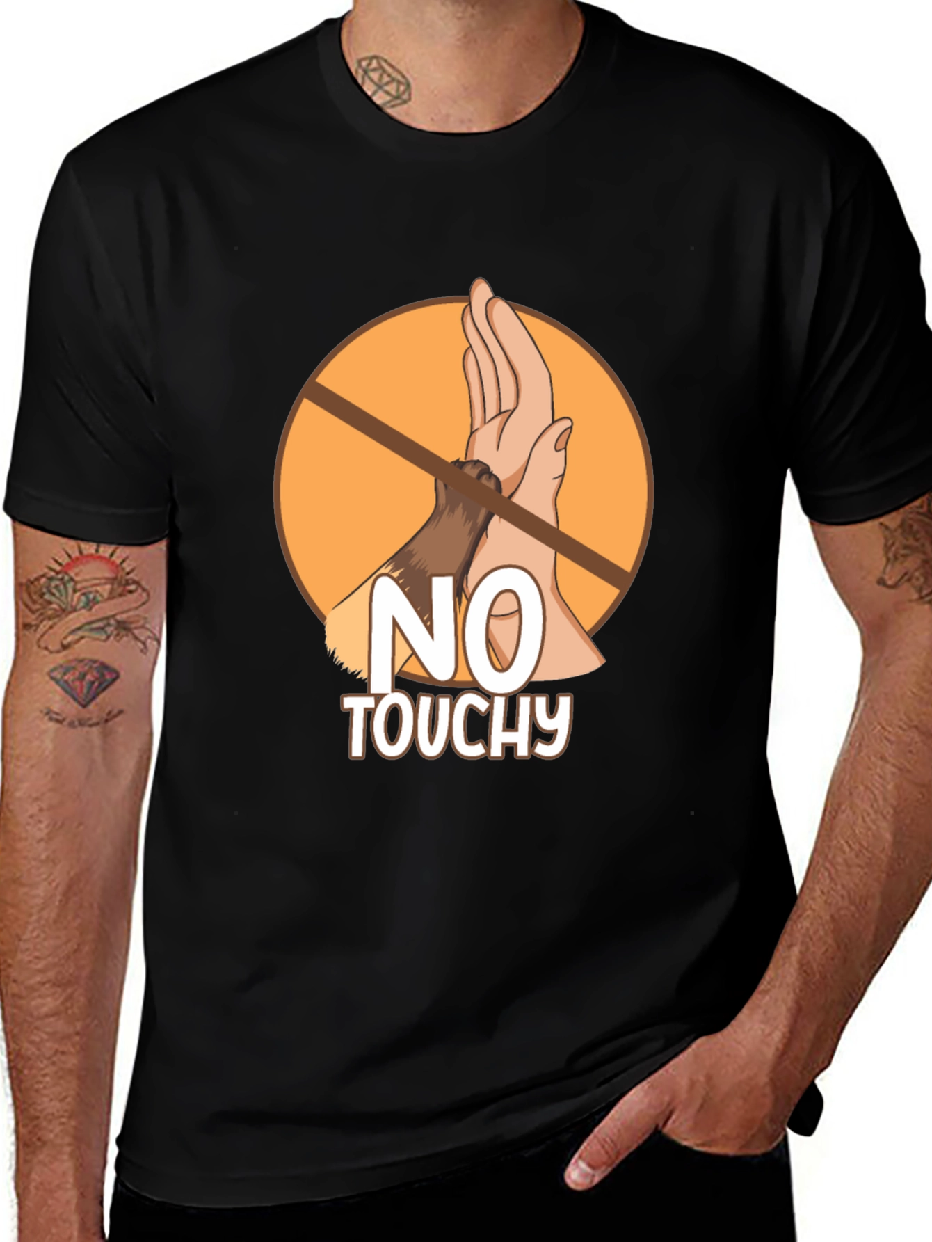 Variant 8 of No Touchy Graphic Tee - Black T-Shirt