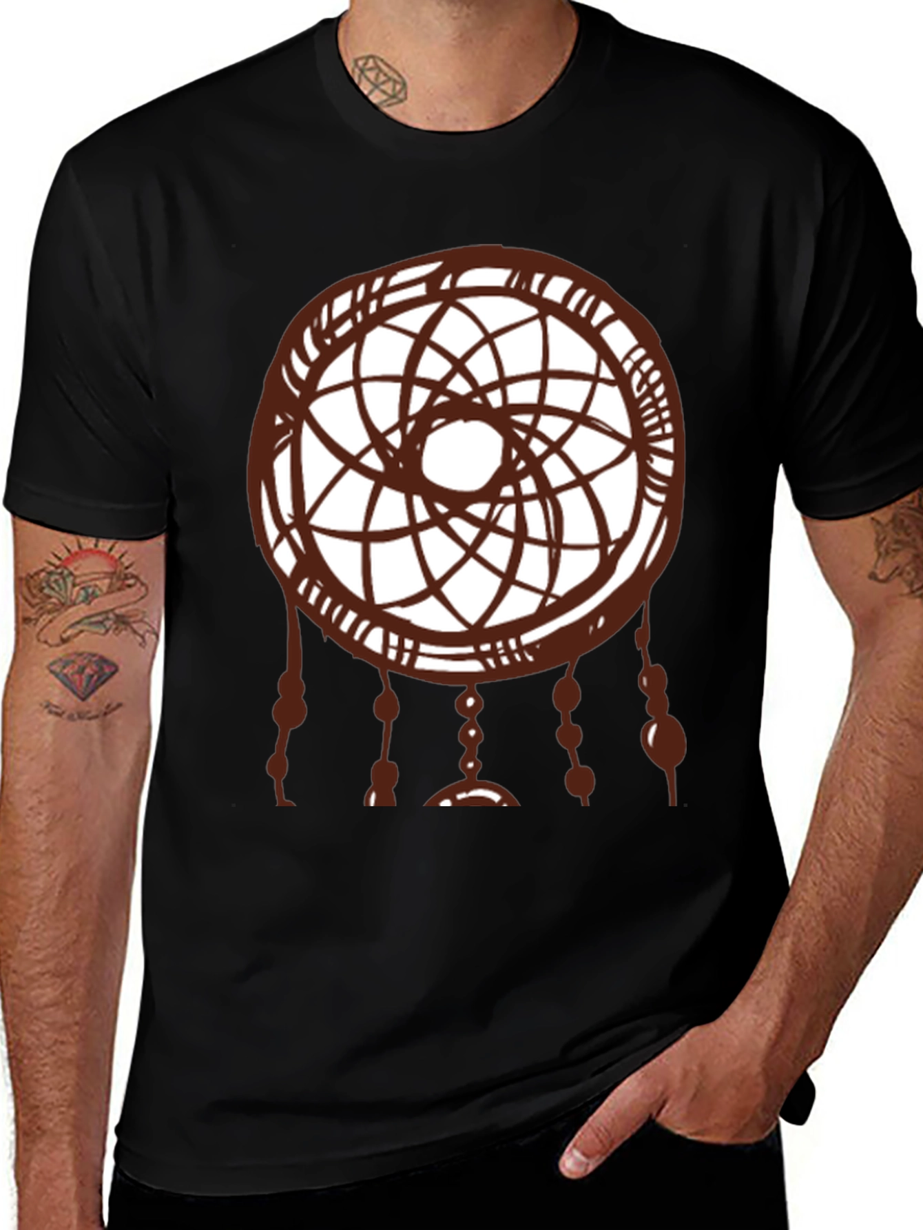 Variant 27 of Dreamcatcher Graphic Tee - Black Cotton Shirt