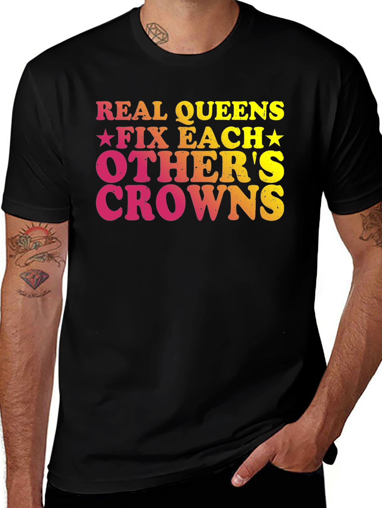 Variant 22 of Real Queens Fix Each Other's Crowns Graphic T-Shirt