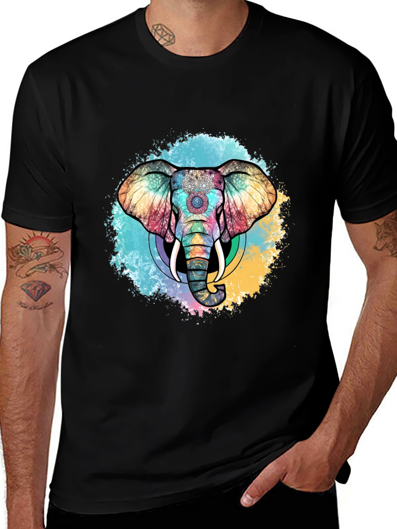 Variant 29 of Colorful Elephant Graphic T-Shirt - Unique Design