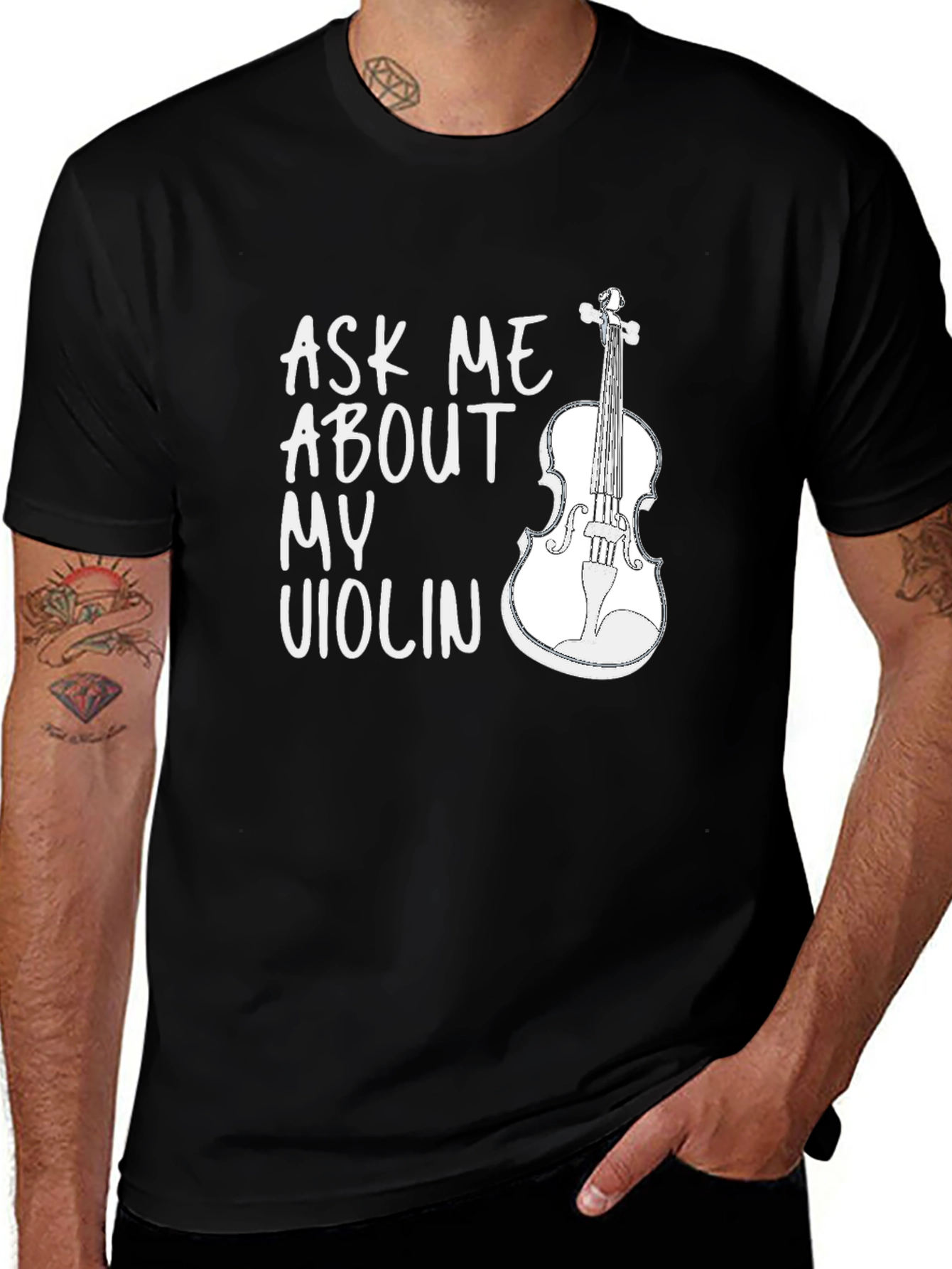 Variant 27 of Ask Me About My Violin T-Shirt - Musician Apparel