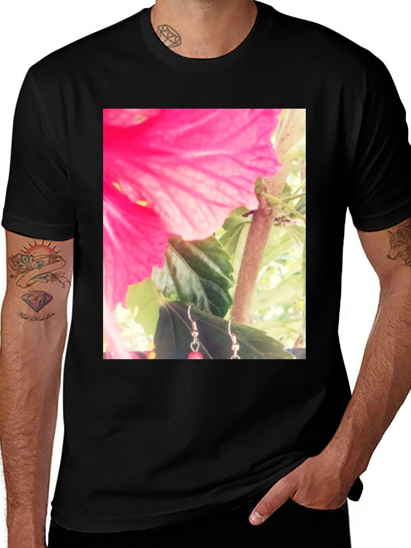 Variant 30 of Floral Print Black Tee