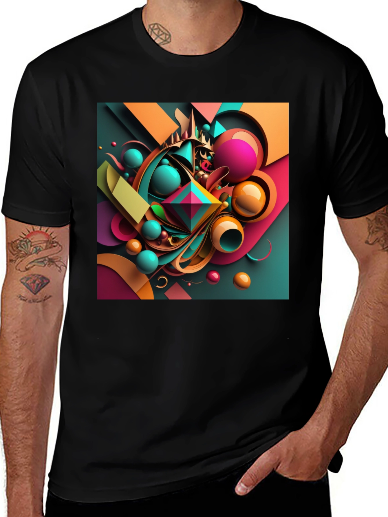 Variant 19 of Abstract Geometric Graphic Tee - Modern Art T-Shirt