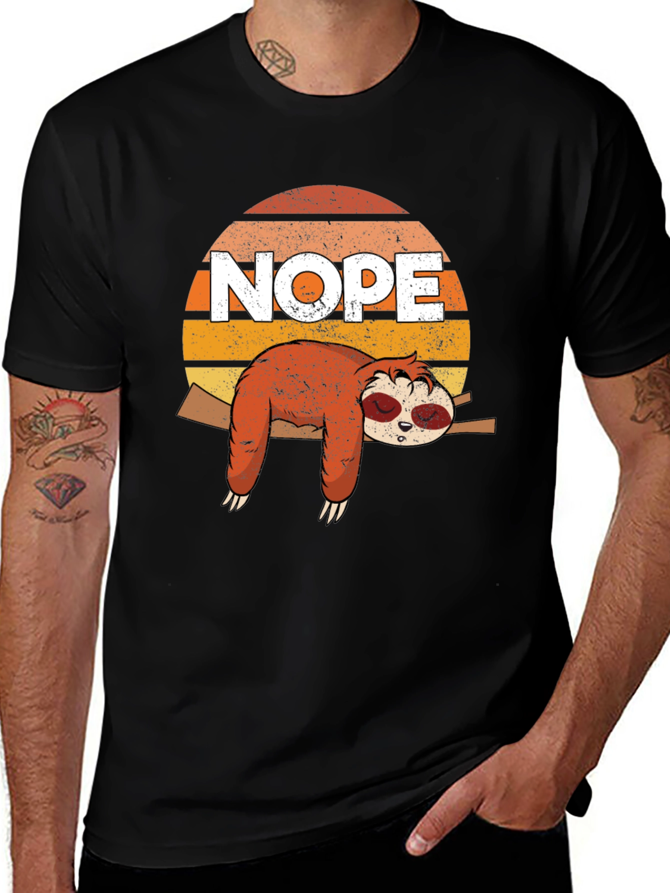 Nope Sloth Graphic Tee - Lazy Day Comfort