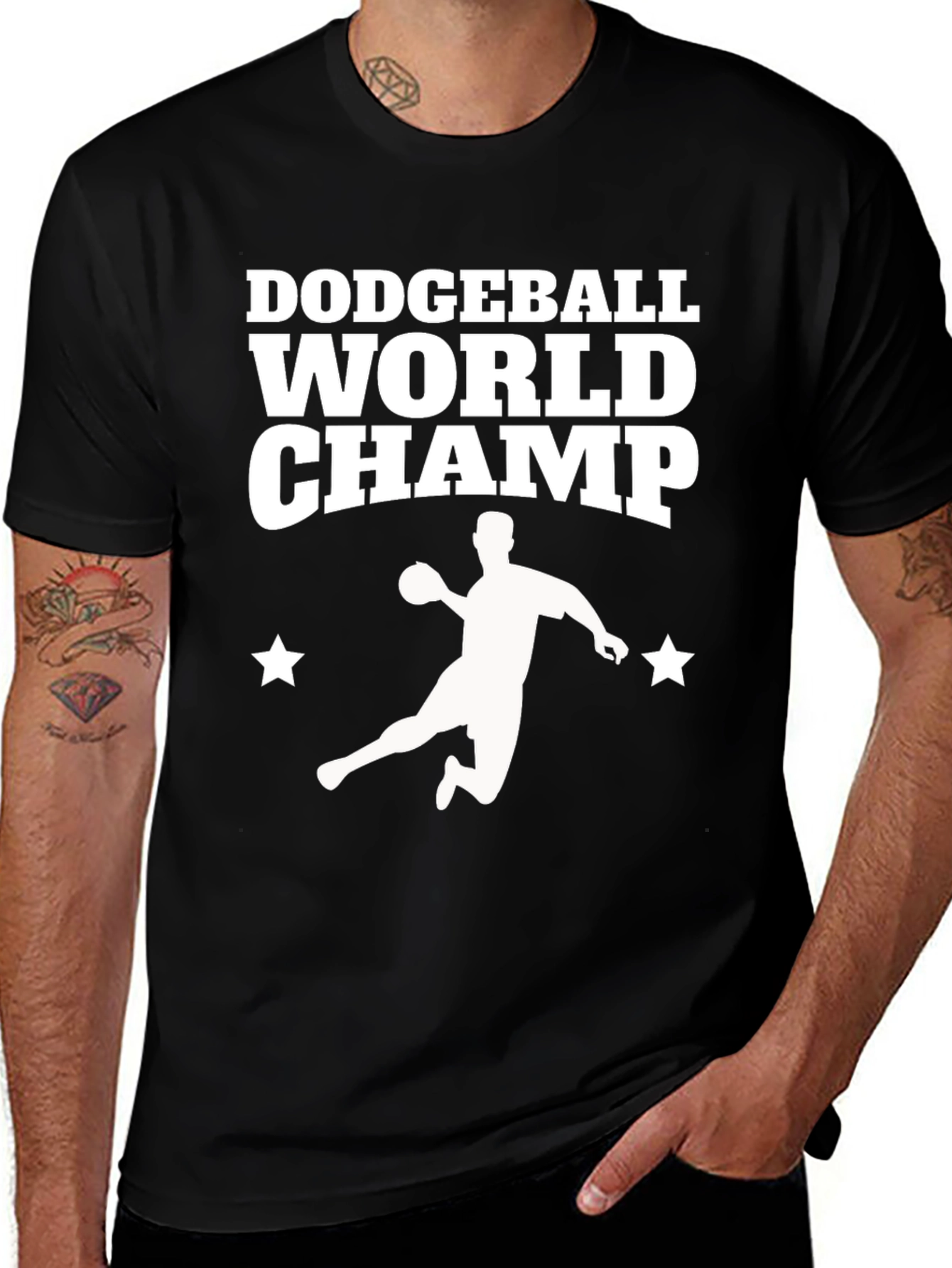Variant 18 of Dodgeball World Champ T-Shirt - Black Cotton Tee