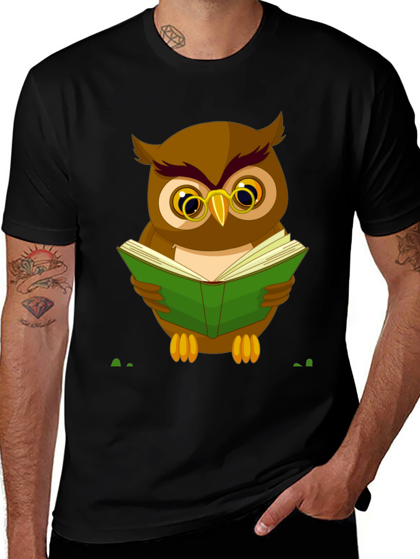 Variant 22 of Owl Reading Book Graphic Tee