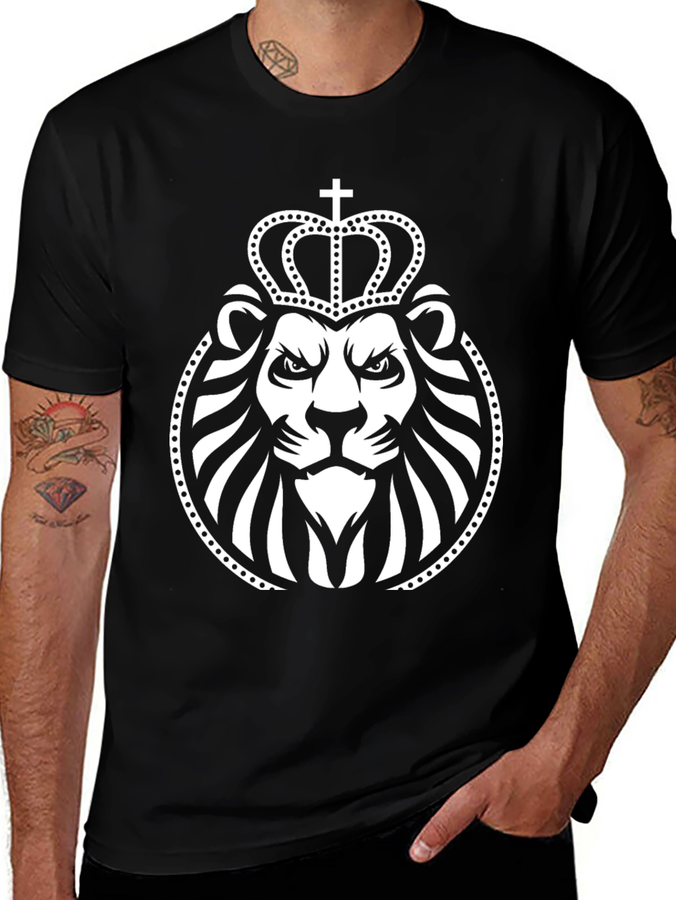 Variant 19 of Lion King Graphic Tee - Black Cotton T-Shirt