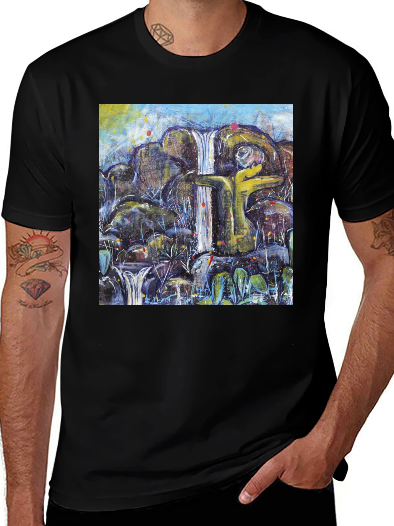 Variant 7 of Waterfall Art Graphic Tee - Unique Design