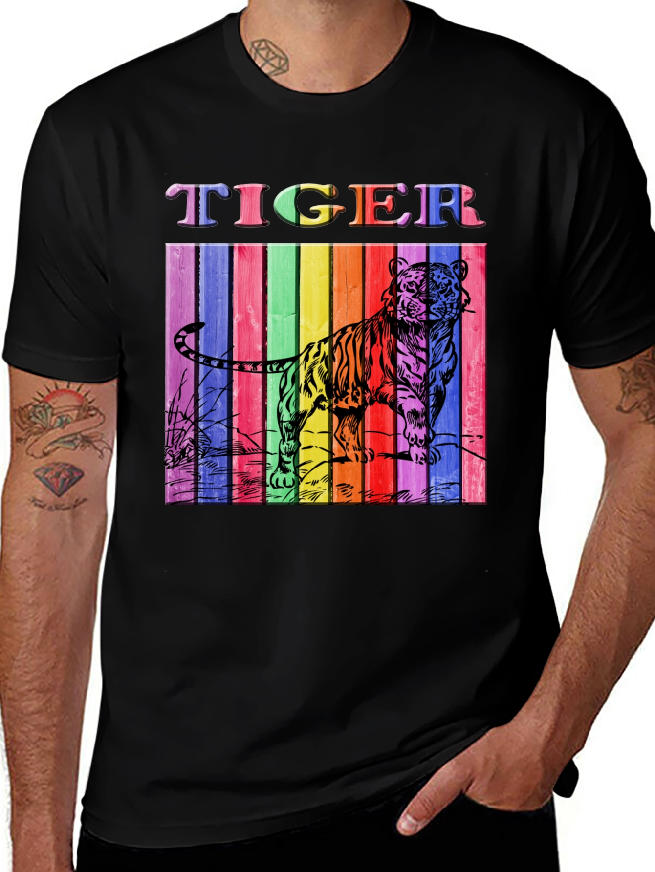 Variant 15 of Rainbow Tiger Graphic Tee - Unisex