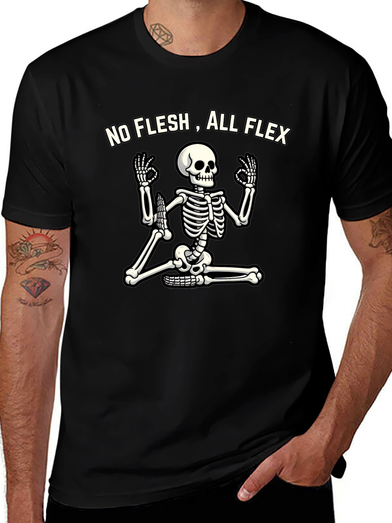 Variant 3 of No Flesh All Flex Skeleton Yoga T-Shirt