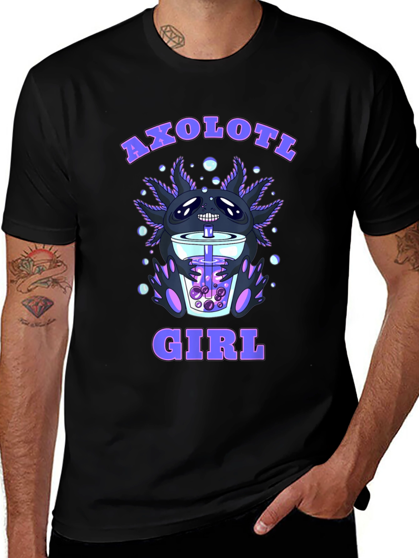Variant 18 of Axolotl Girl Boba Tea T-Shirt