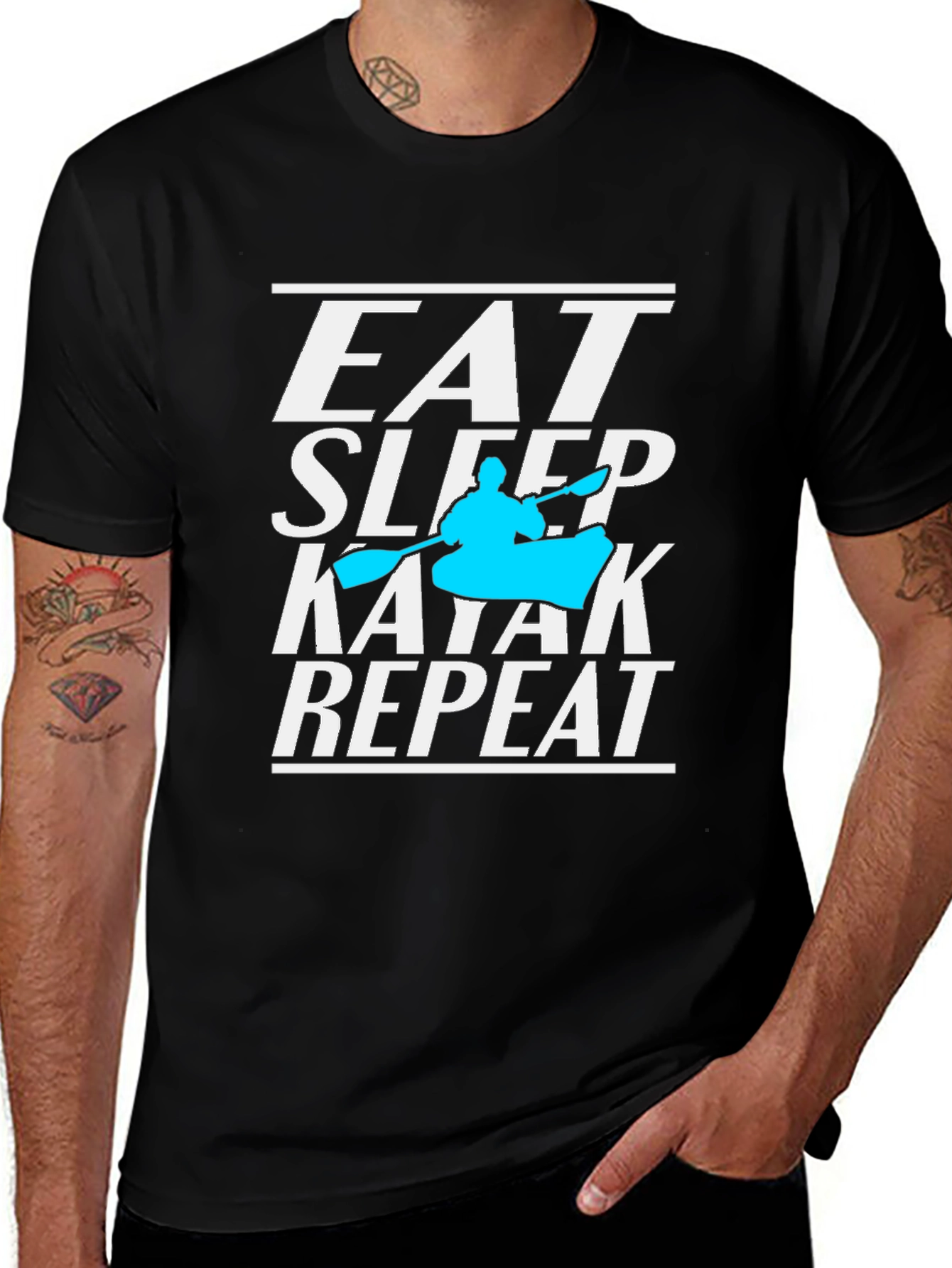 Variant 6 of Eat Sleep Kayak Repeat T-Shirt, Kayaking Lover Tee