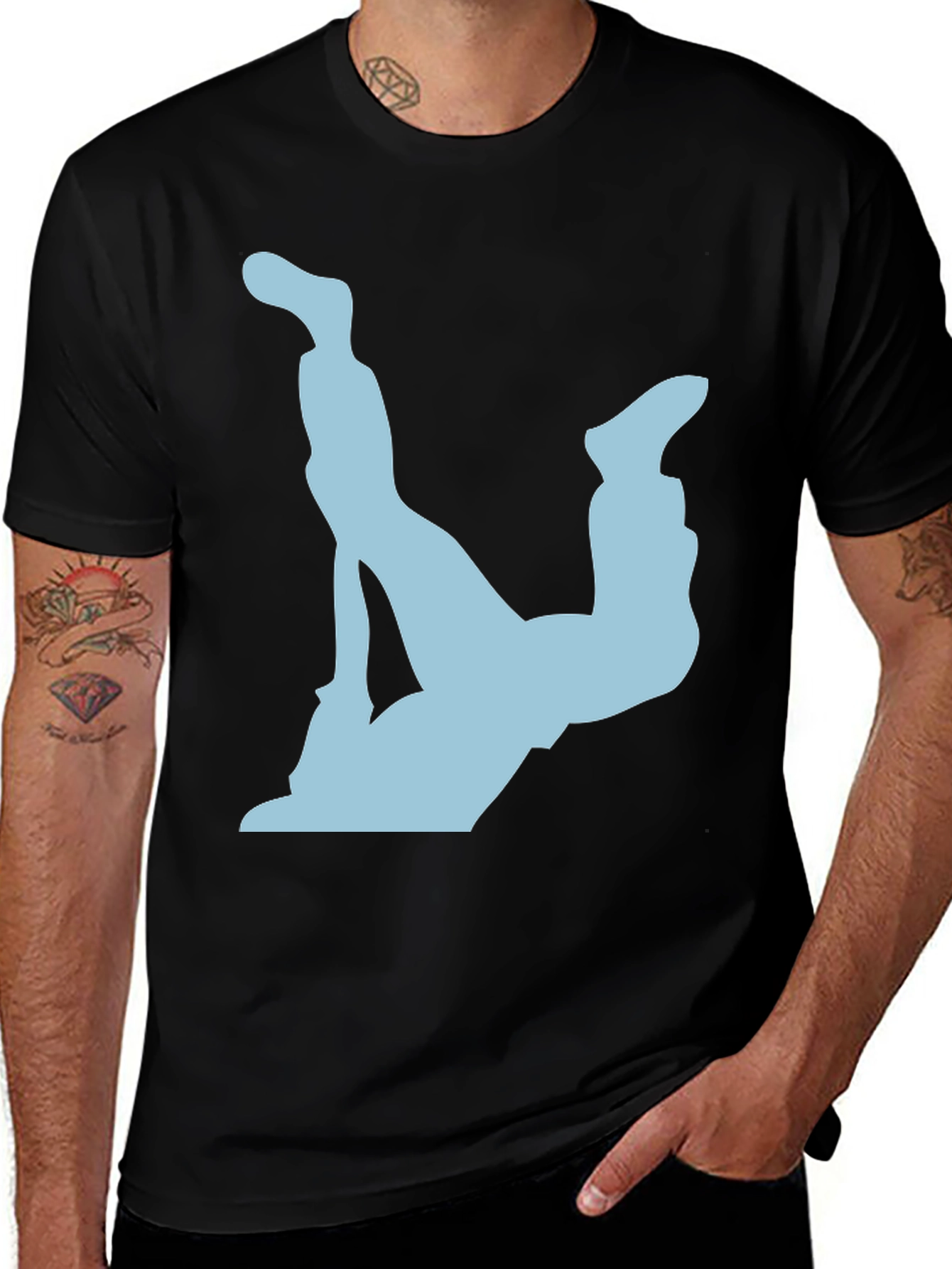 Variant 24 of Upside Down Diver Graphic Tee - Black