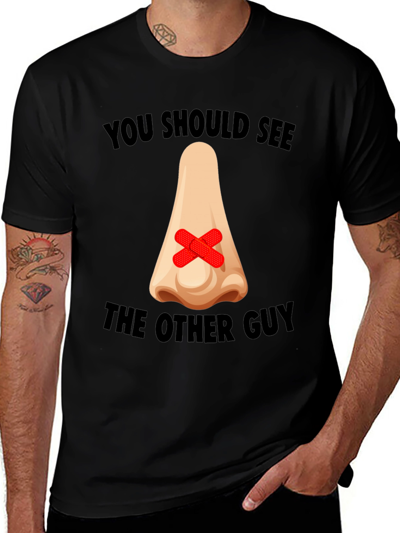 Variant 23 of Funny Broken Nose Graphic Tee - You Should See The Other Guy