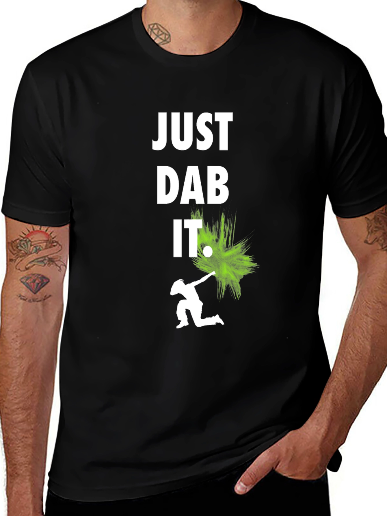 Variant 5 of Just Dab It Graphic Tee - Black Cotton T-Shirt