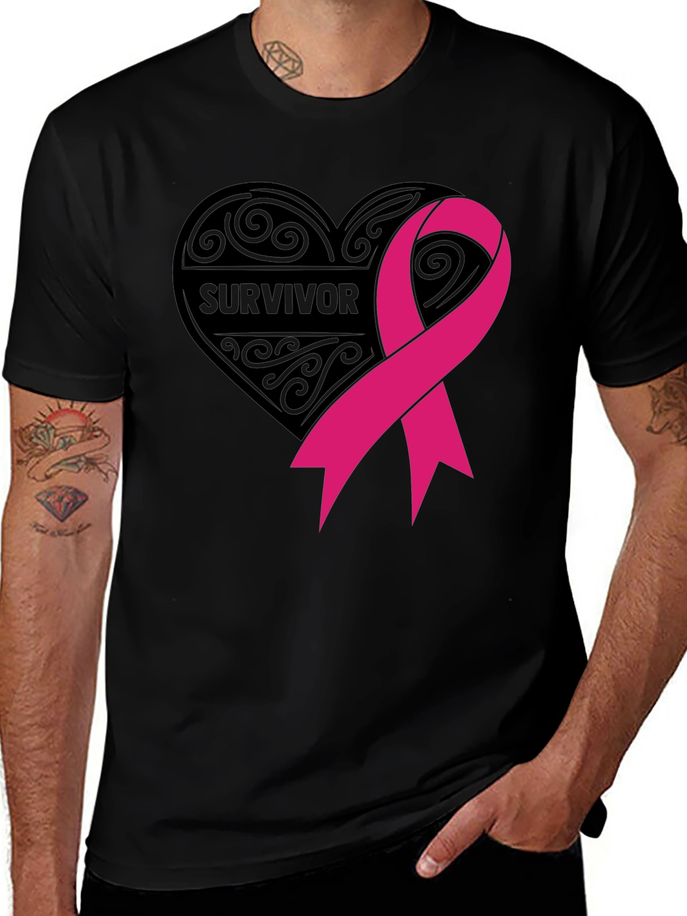 Variant 16 of Survivor Ribbon T-Shirt - Breast Cancer Awareness