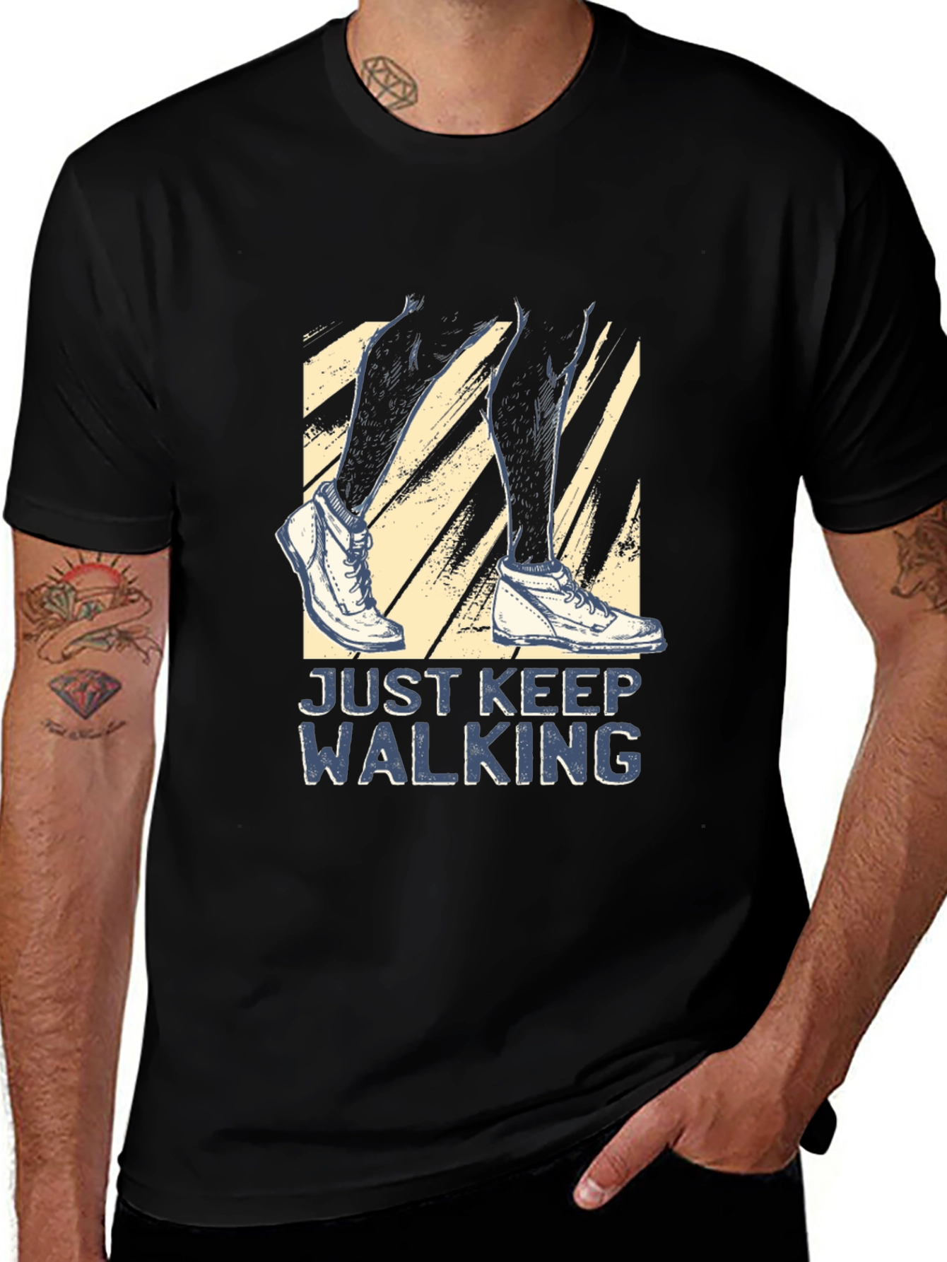 Variant 28 of Just Keep Walking T-Shirt - Motivational Tee