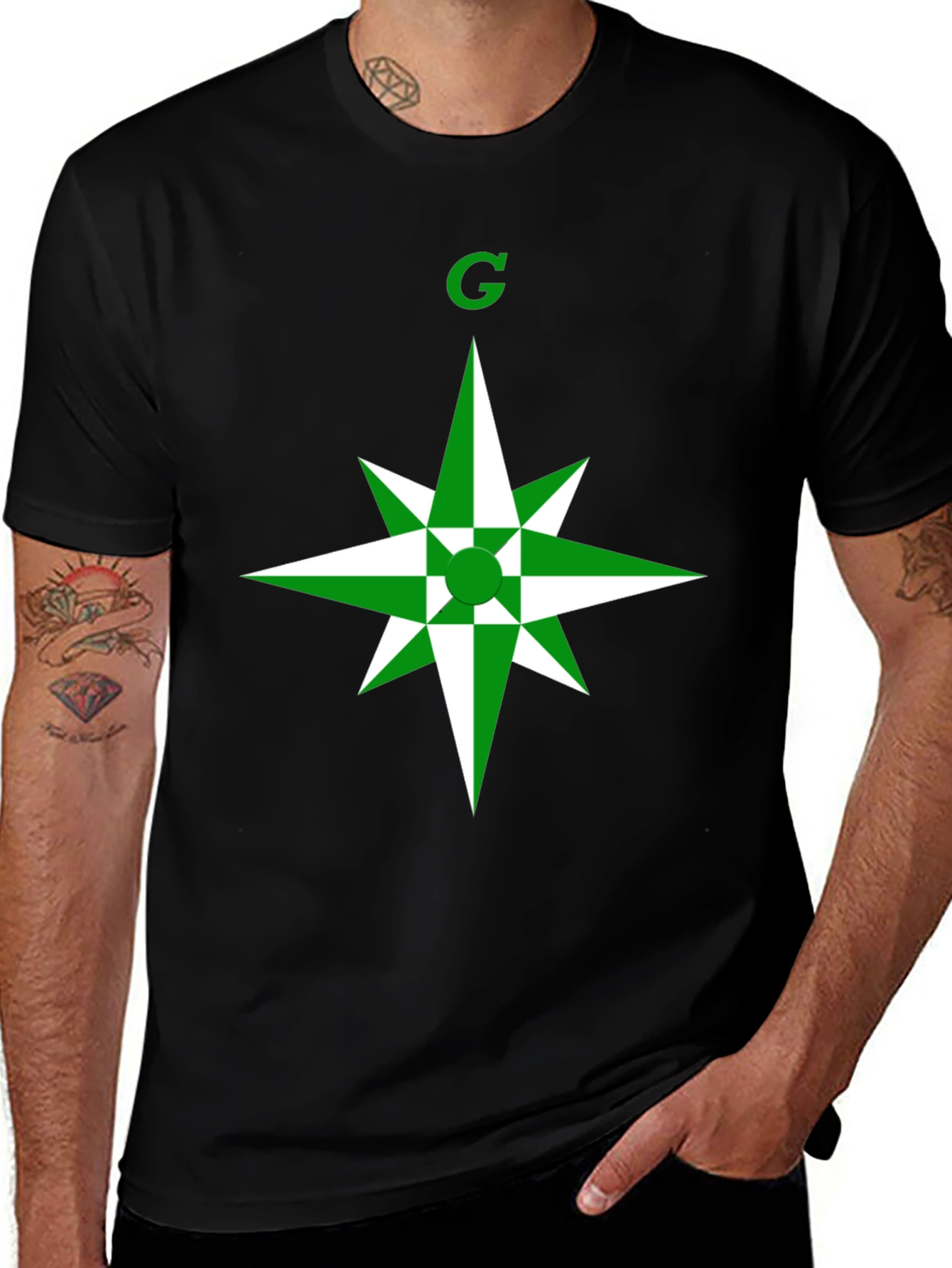 Variant 26 of Green Star Graphic T-Shirt - Modern Casual Wear