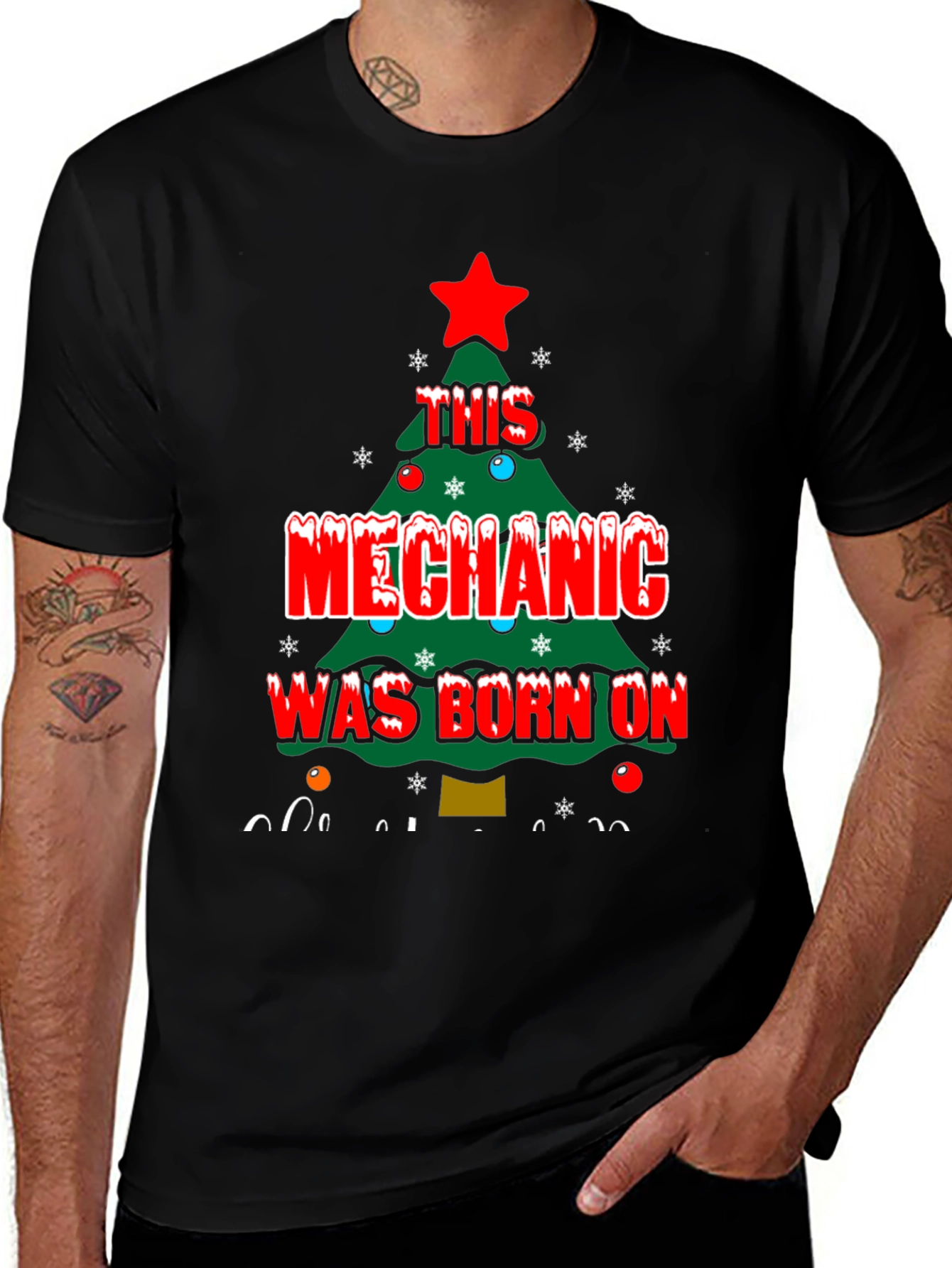 Variant 11 of Mechanic Christmas Tree T-Shirt