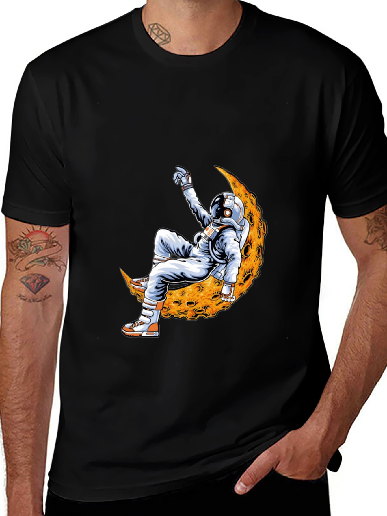 Variant 4 of Astronaut Moon T-Shirt - Cool Space Design
