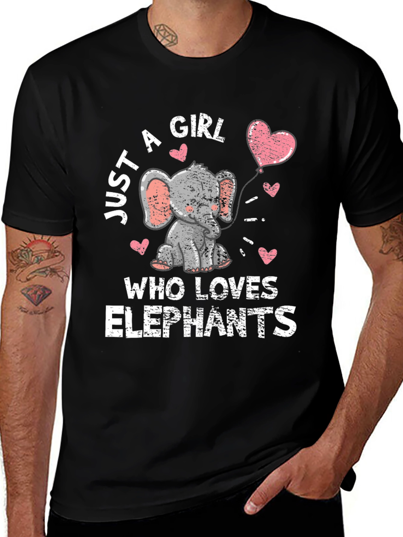 Variant 23 of Elephant Lover Tee - Just a Girl Who Loves Elephants T-Shirt