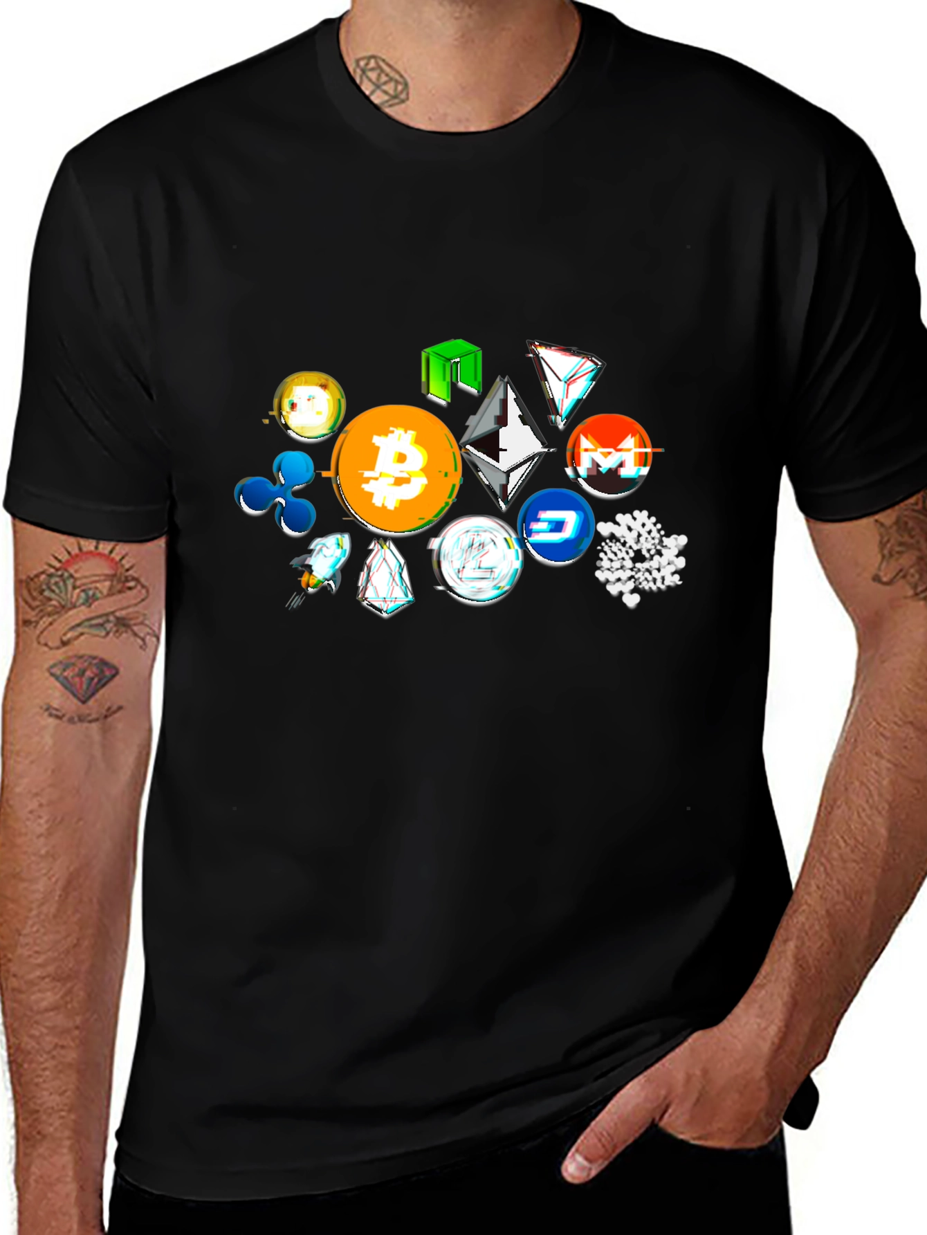 Variant 13 of Crypto Tokens Black T-Shirt