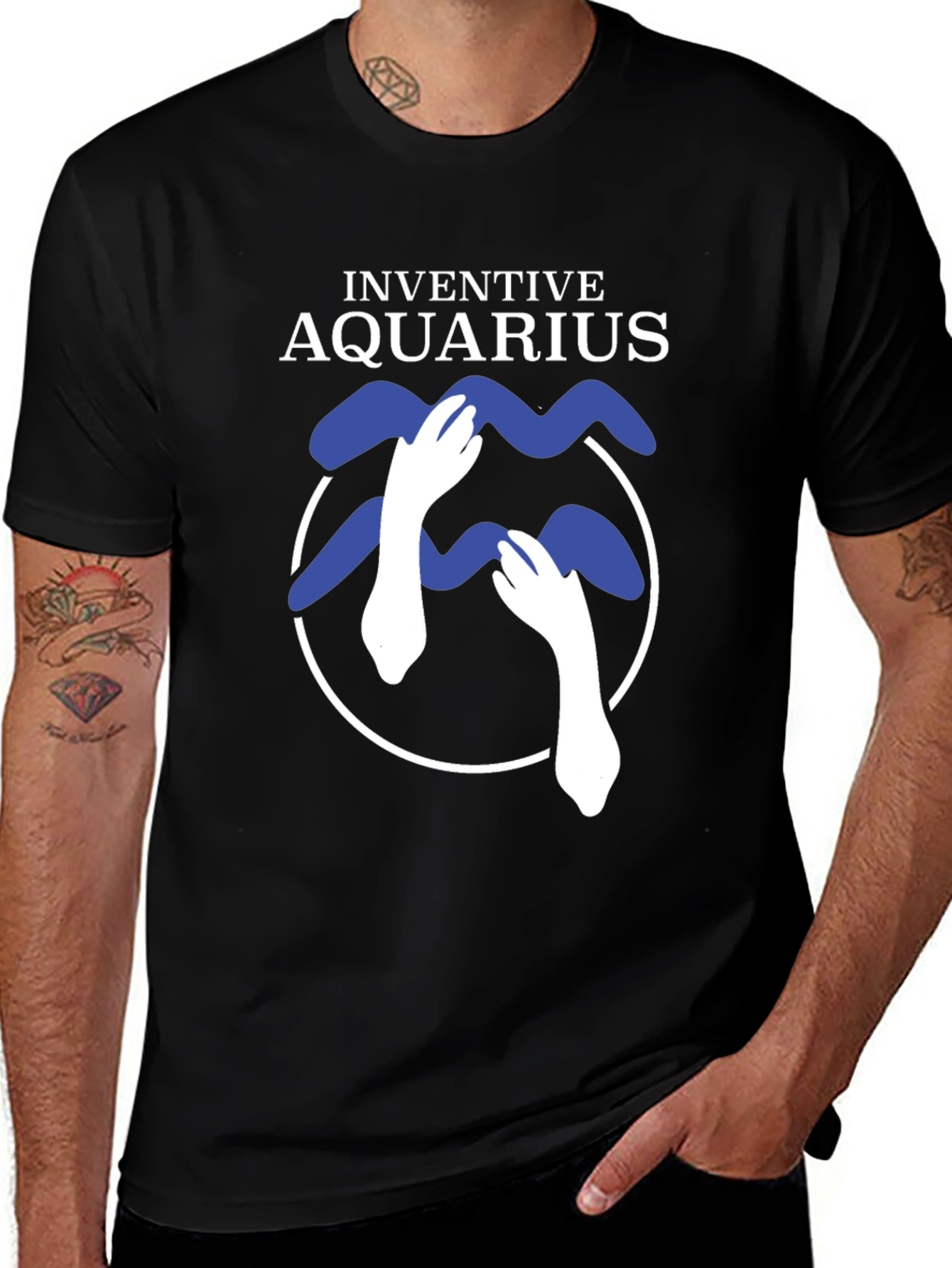 Inventive Aquarius Graphic T-Shirt - Zodiac Design