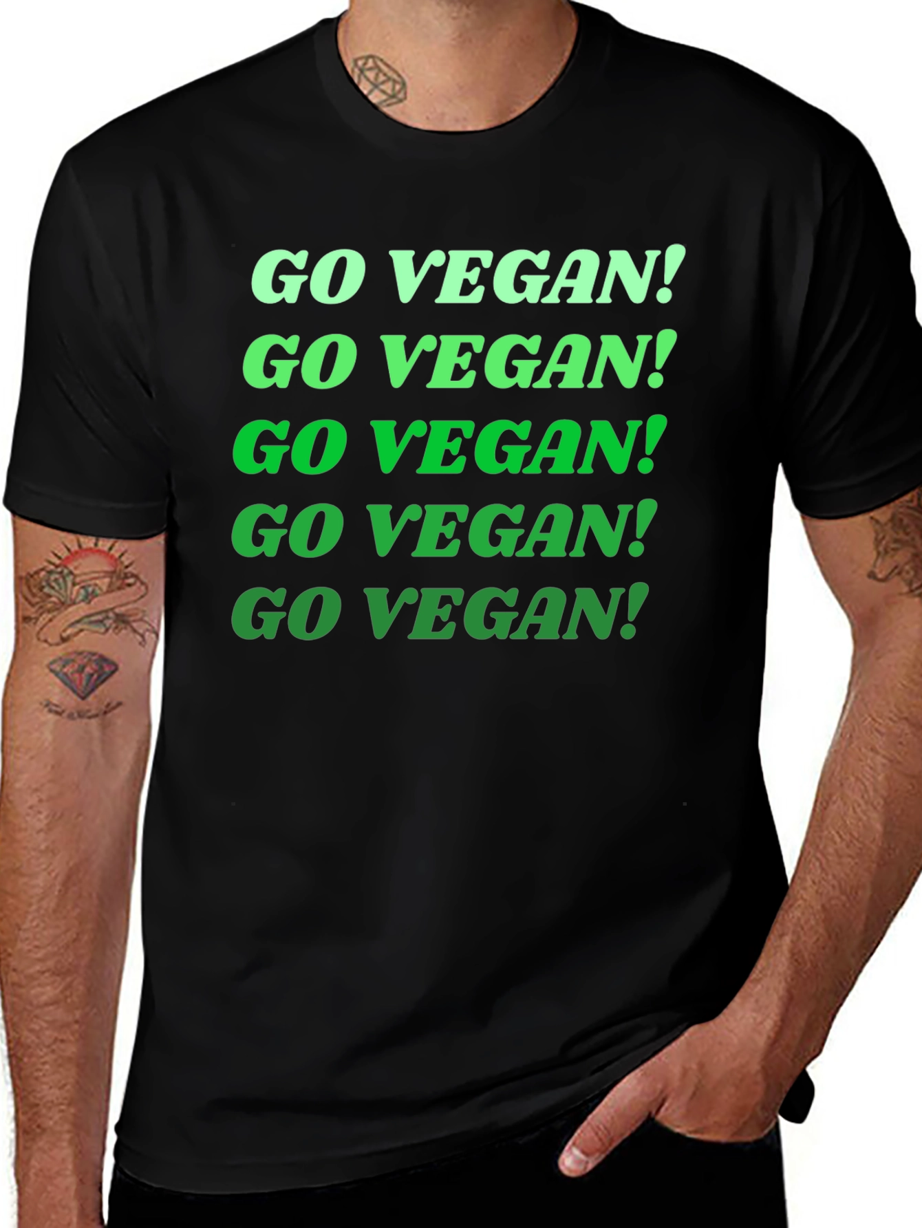 Variant 7 of Go Vegan Graphic Tee - Statement T-Shirt