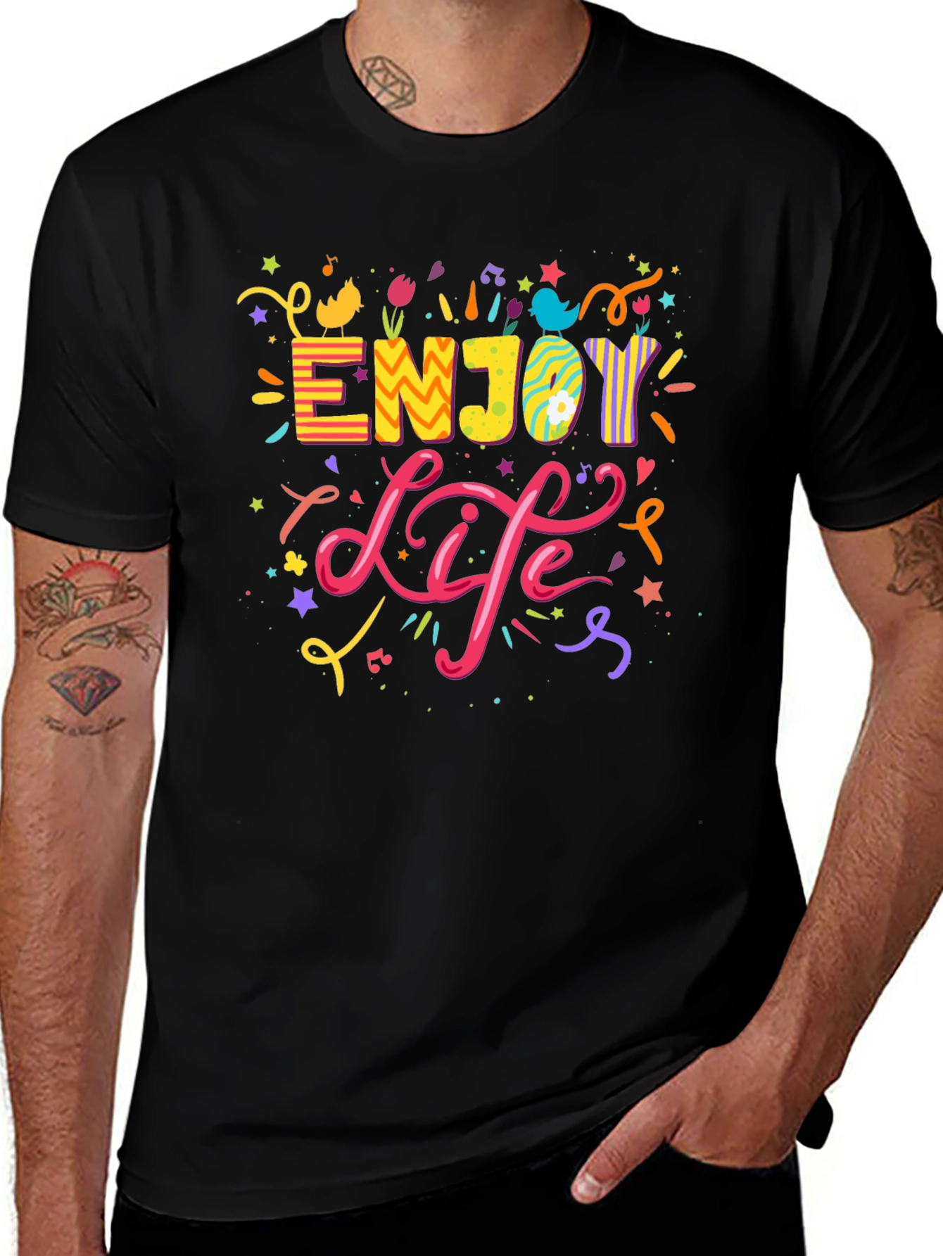 Variant 3 of Enjoy Life Black T-Shirt