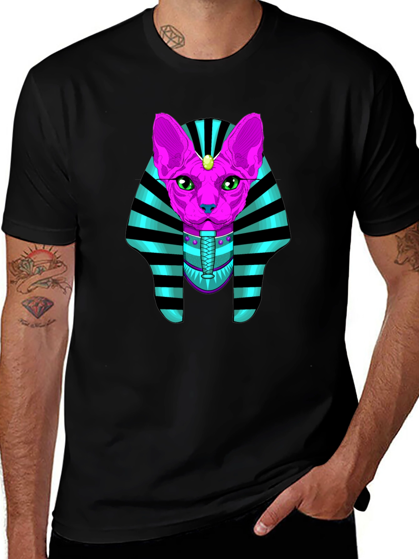 Variant 5 of Egyptian Cat Pharaoh Graphic T-Shirt