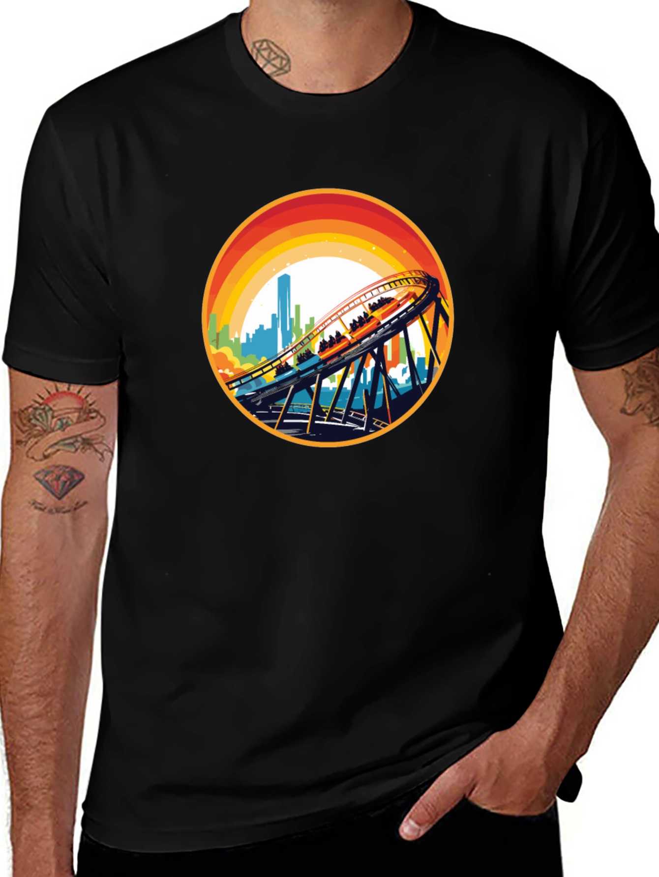 Variant 28 of Retro Roller Coaster Graphic Tee