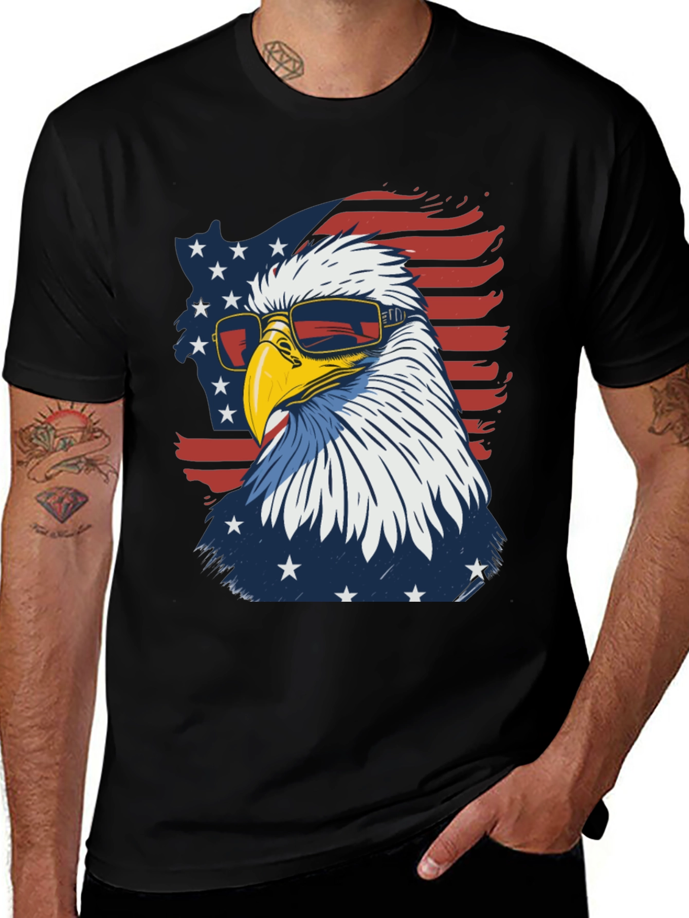 Variant 22 of Patriotic Eagle T-Shirt - American Flag Graphic Tee