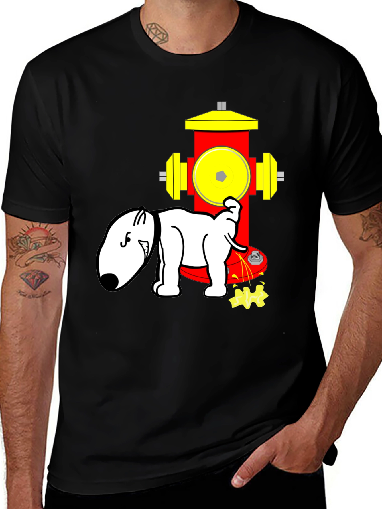 Variant 27 of Dog Hydrant T-Shirt, Funny Cartoon Design