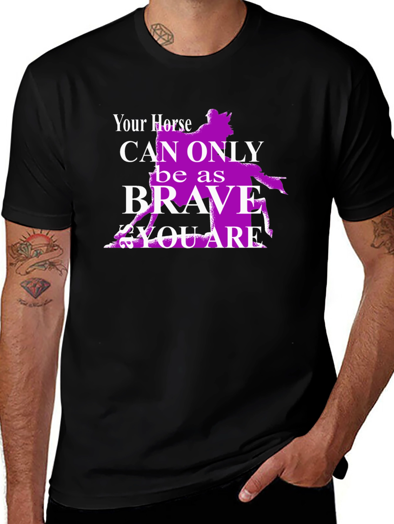 Variant 30 of Horse Lover Graphic T-Shirt - Brave Rider Design