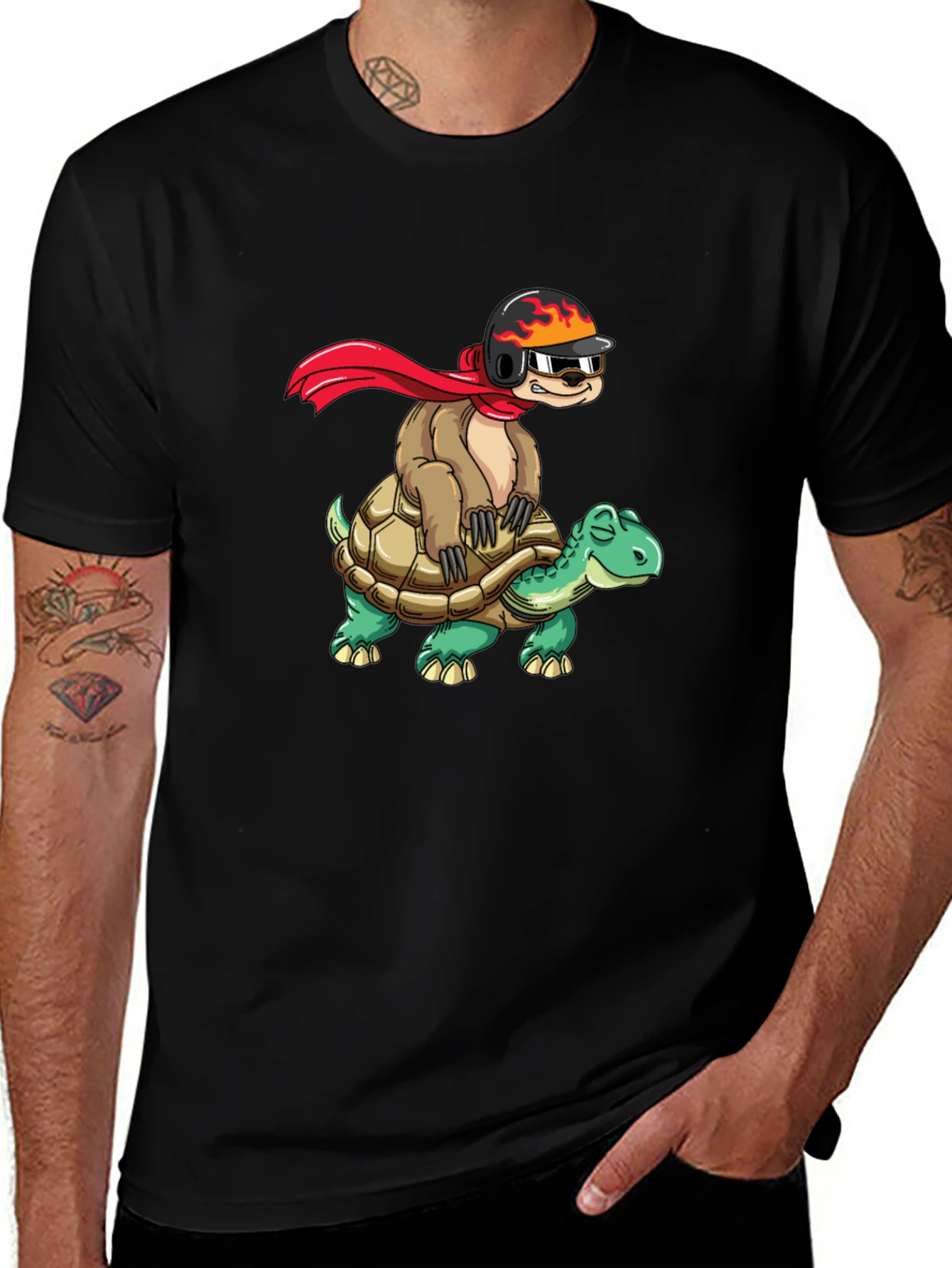 Variant 15 of Sloth Riding Turtle Funny T-Shirt