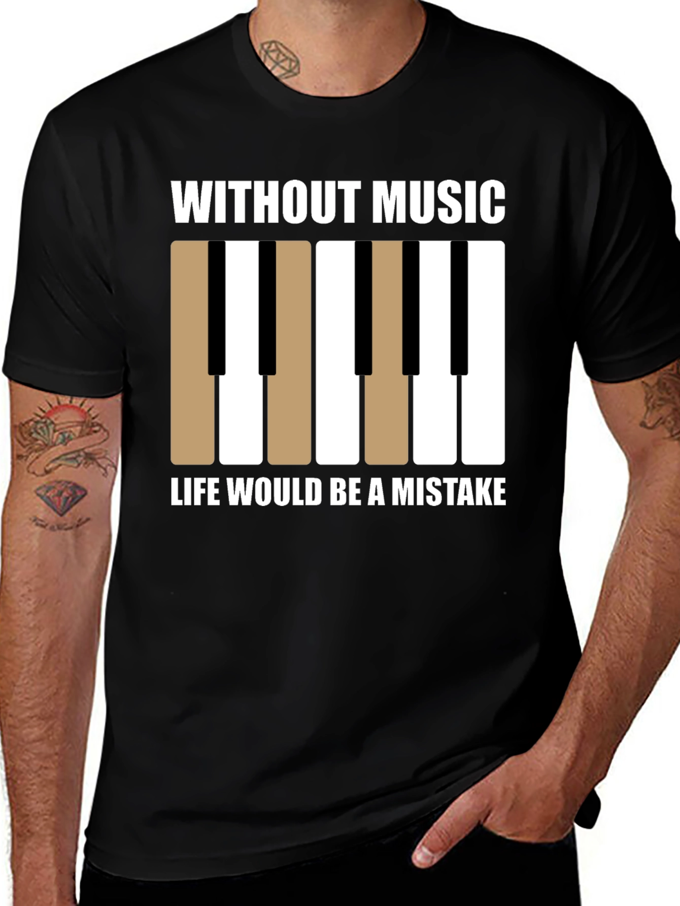 Variant 22 of Music Lover T-Shirt - Without Music Life Is A Mistake Tee