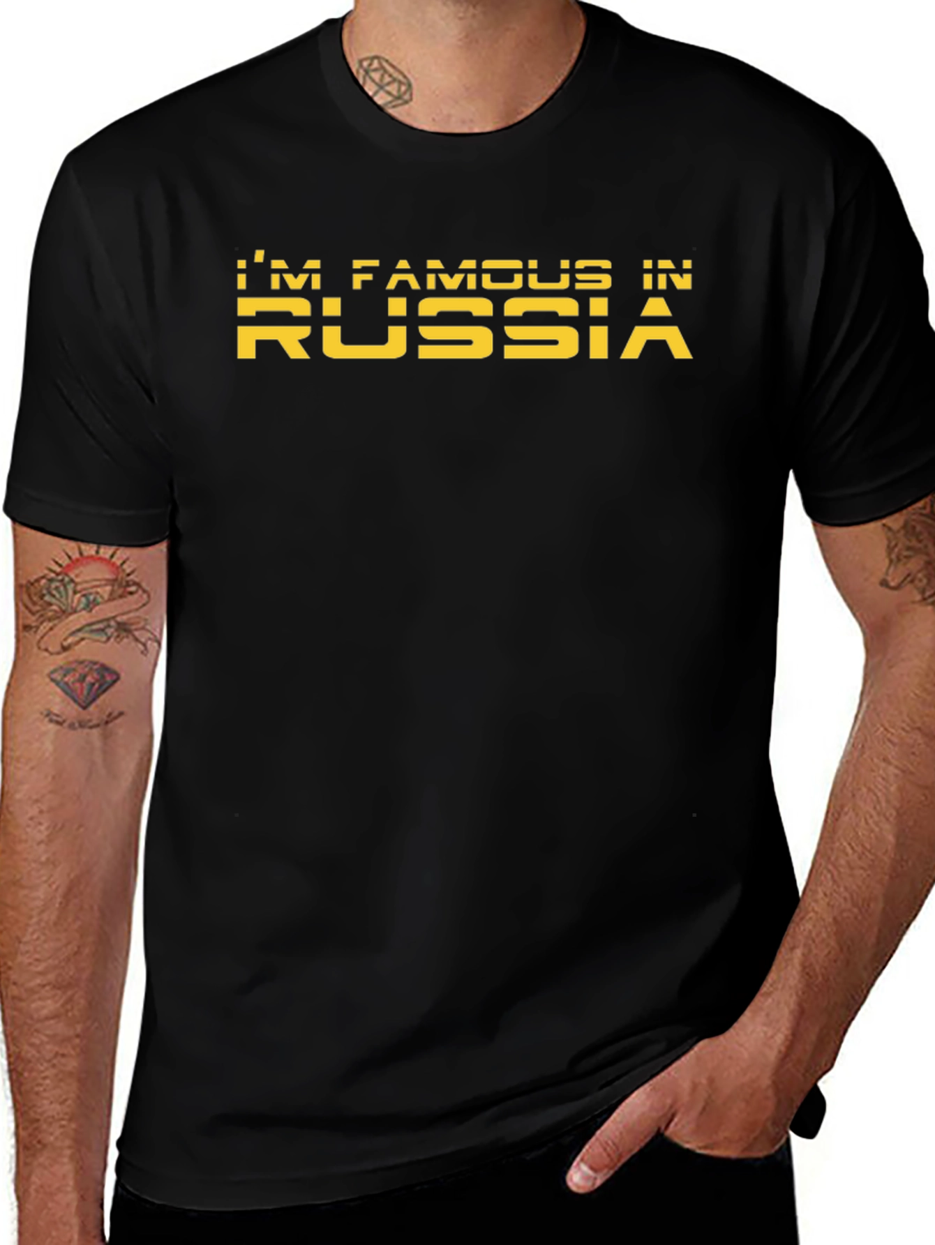 Variant 27 of I'm Famous in Russia T-Shirt - Black