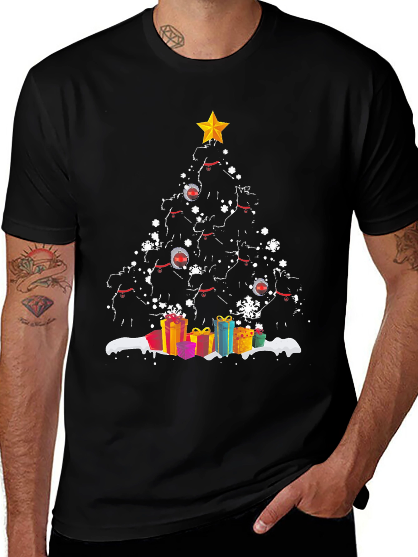 Dog Christmas Tree Graphic Tee