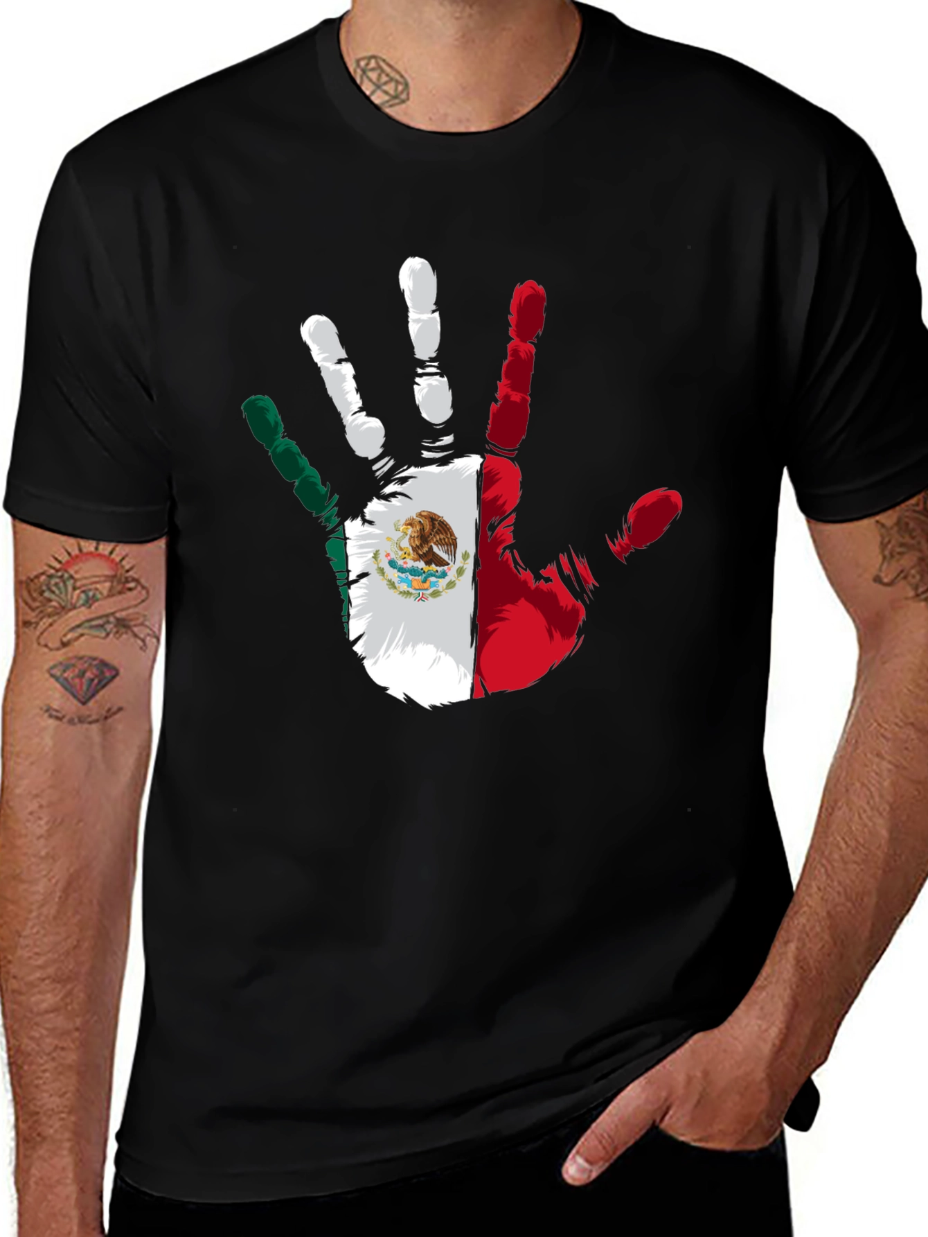 Mexican Flag Hand Print Tee