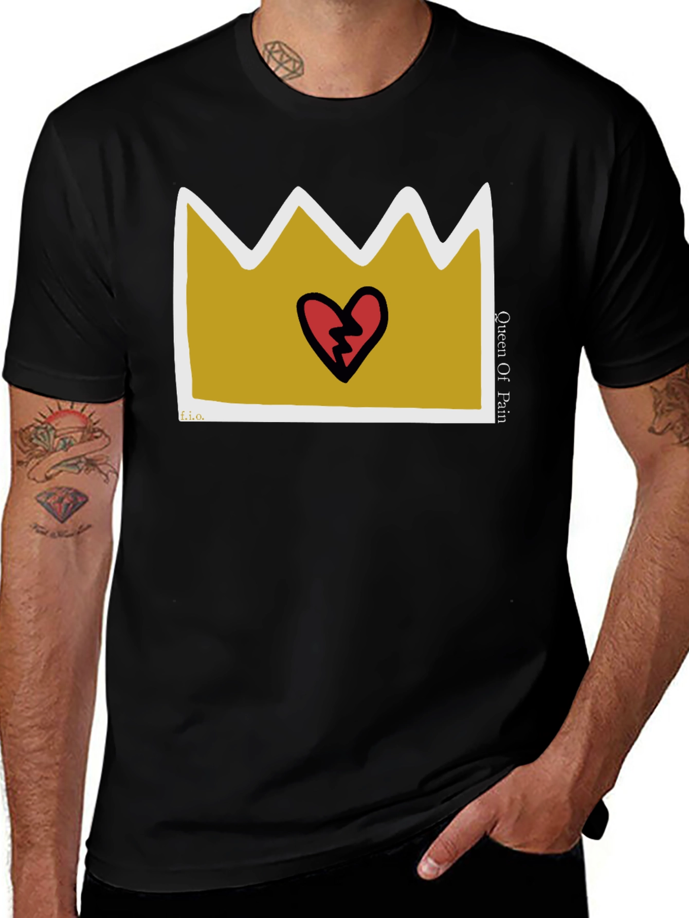 Variant 27 of Queen Of Pain Graphic Tee - Black Casual T-Shirt