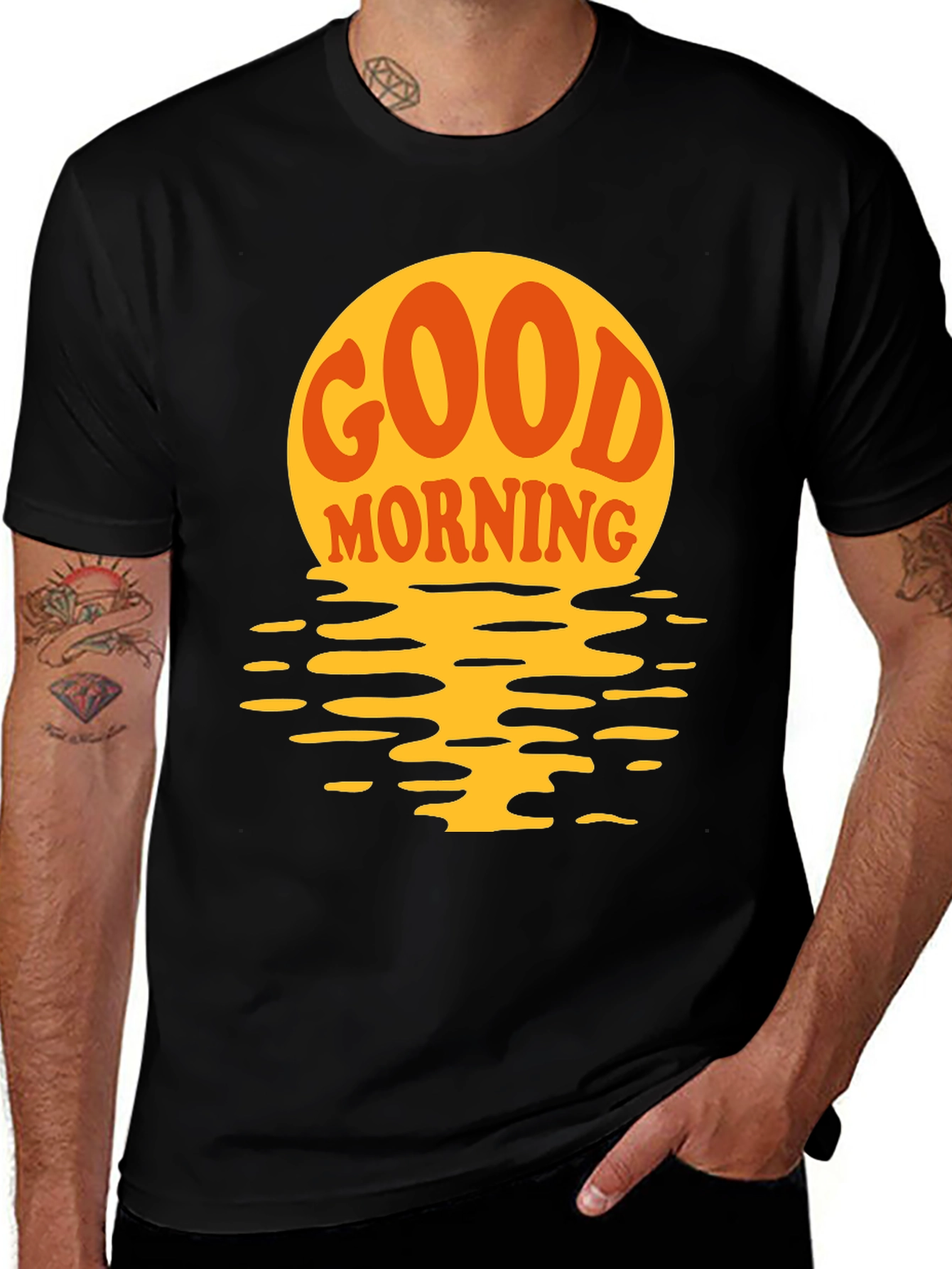 Variant 29 of Good Morning Graphic T-Shirt - Retro Sunrise Tee