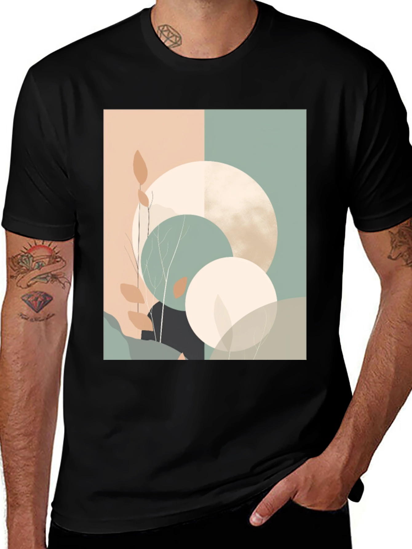 Variant 4 of Abstract Graphic Print Black T-Shirt