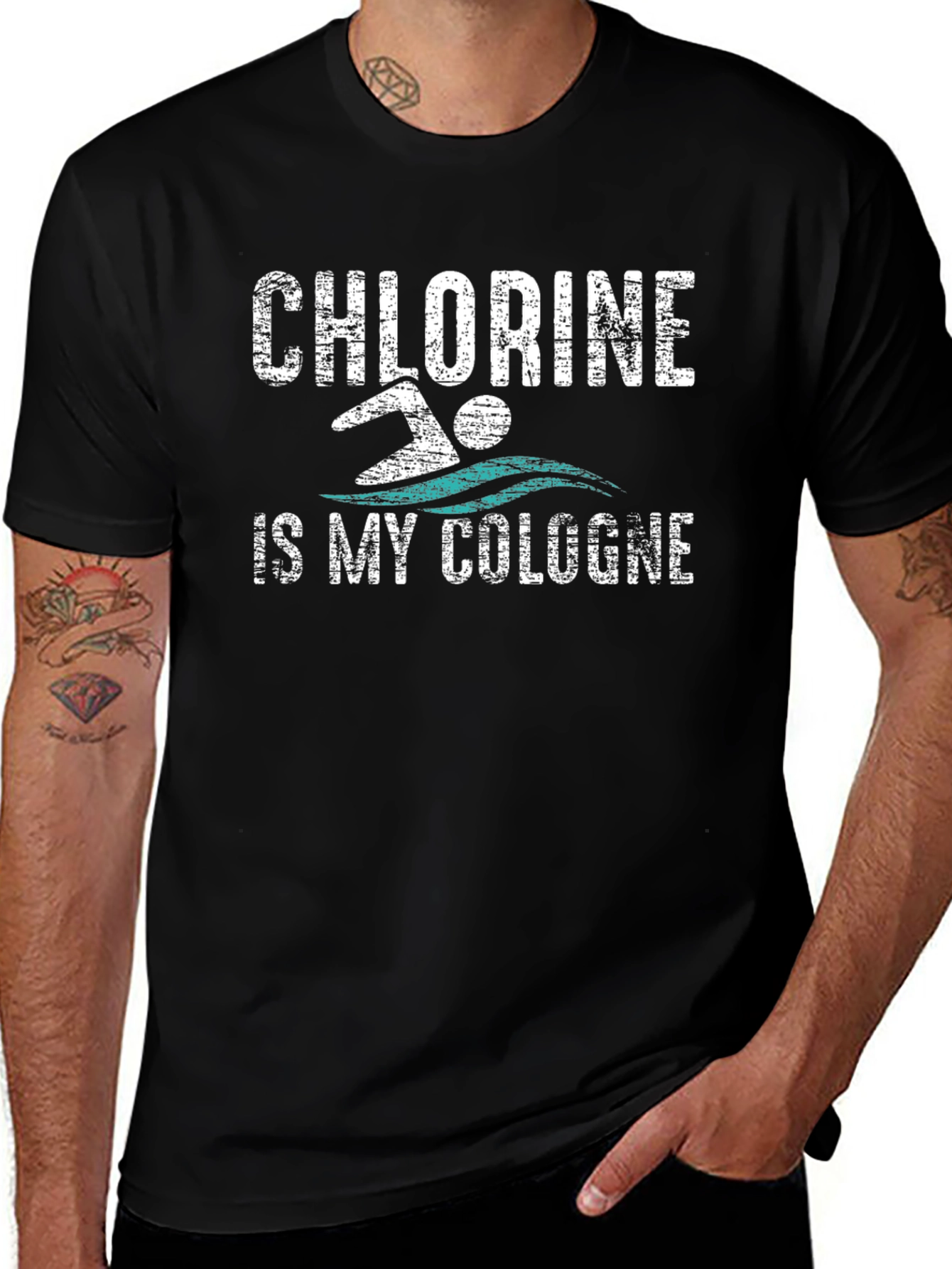 Variant 23 of Chlorine is My Cologne T-Shirt - Swimmer's Tee