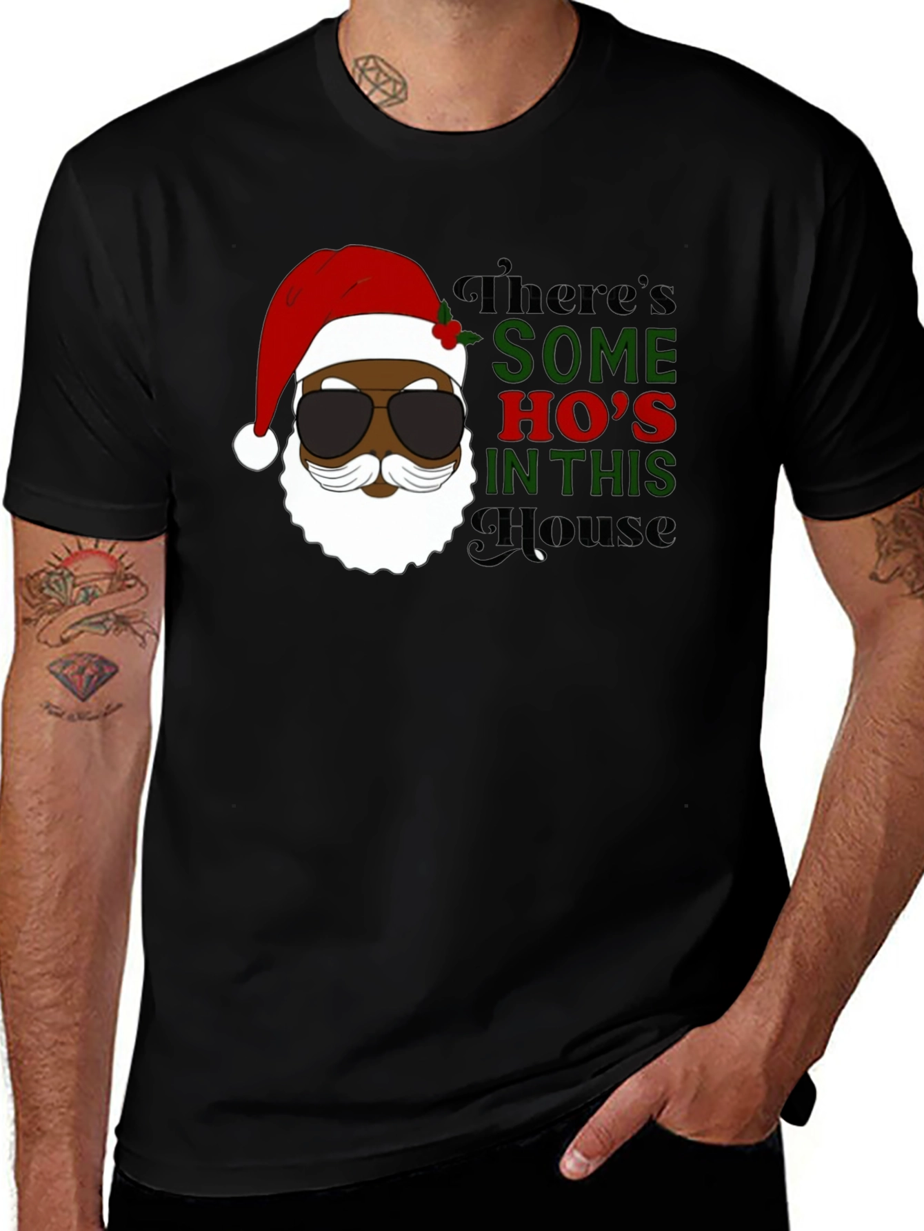 Variant 14 of Black Santa "Some Ho's" Holiday T-Shirt