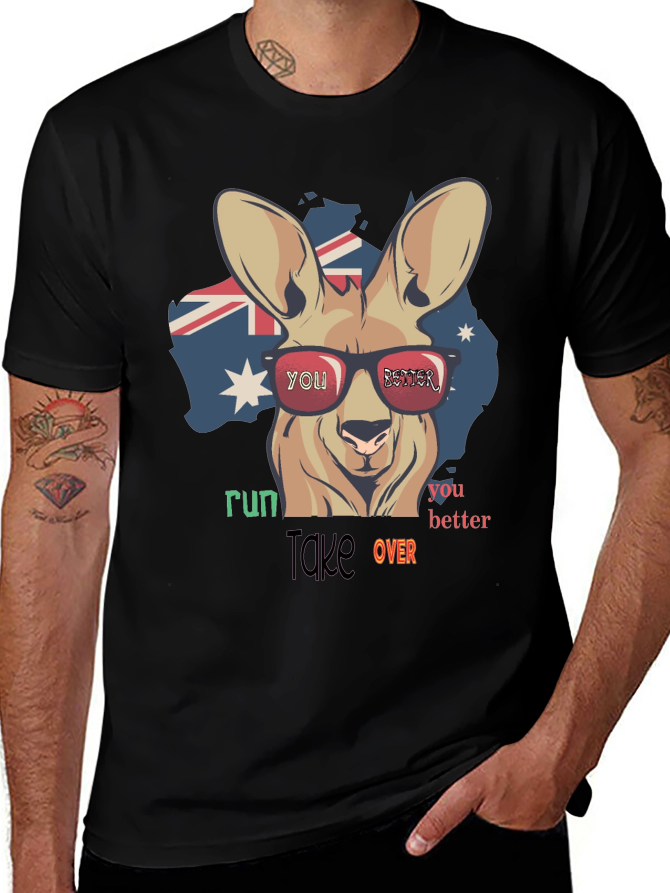 Variant 3 of Australia Kangaroo Run Take Over T-Shirt
