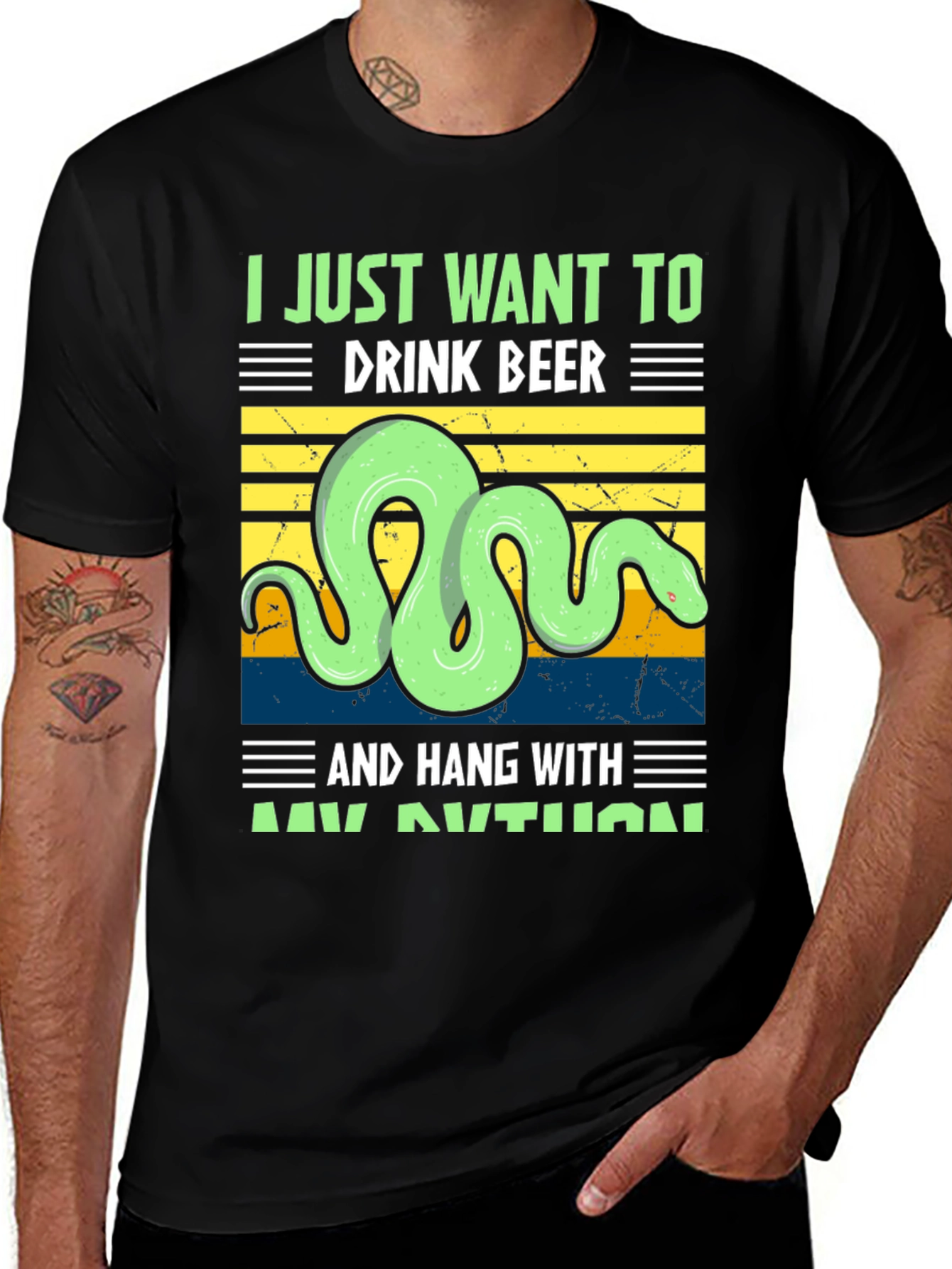 Variant 15 of Drink Beer & Hang With My Python T-Shirt