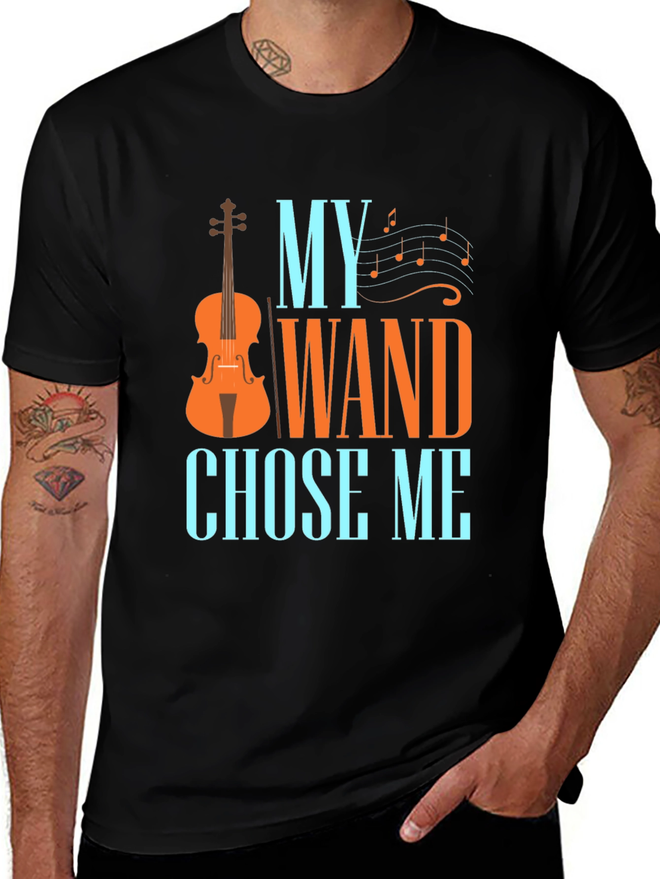 Variant 6 of My Wand Chose Me Musician T-Shirt